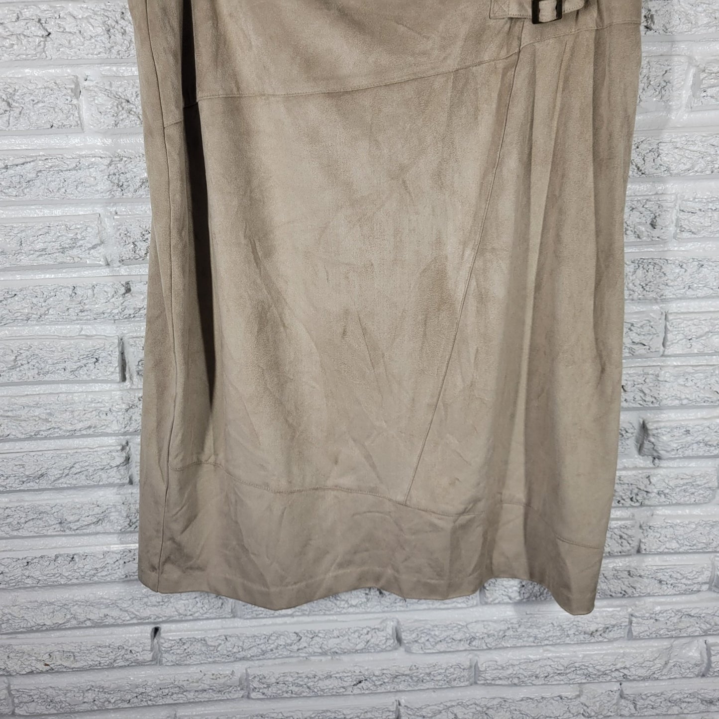 Cato Est 1946 Women's 18W Tan Beige Faux Suede Pencil Skirt Soft Straight Zip