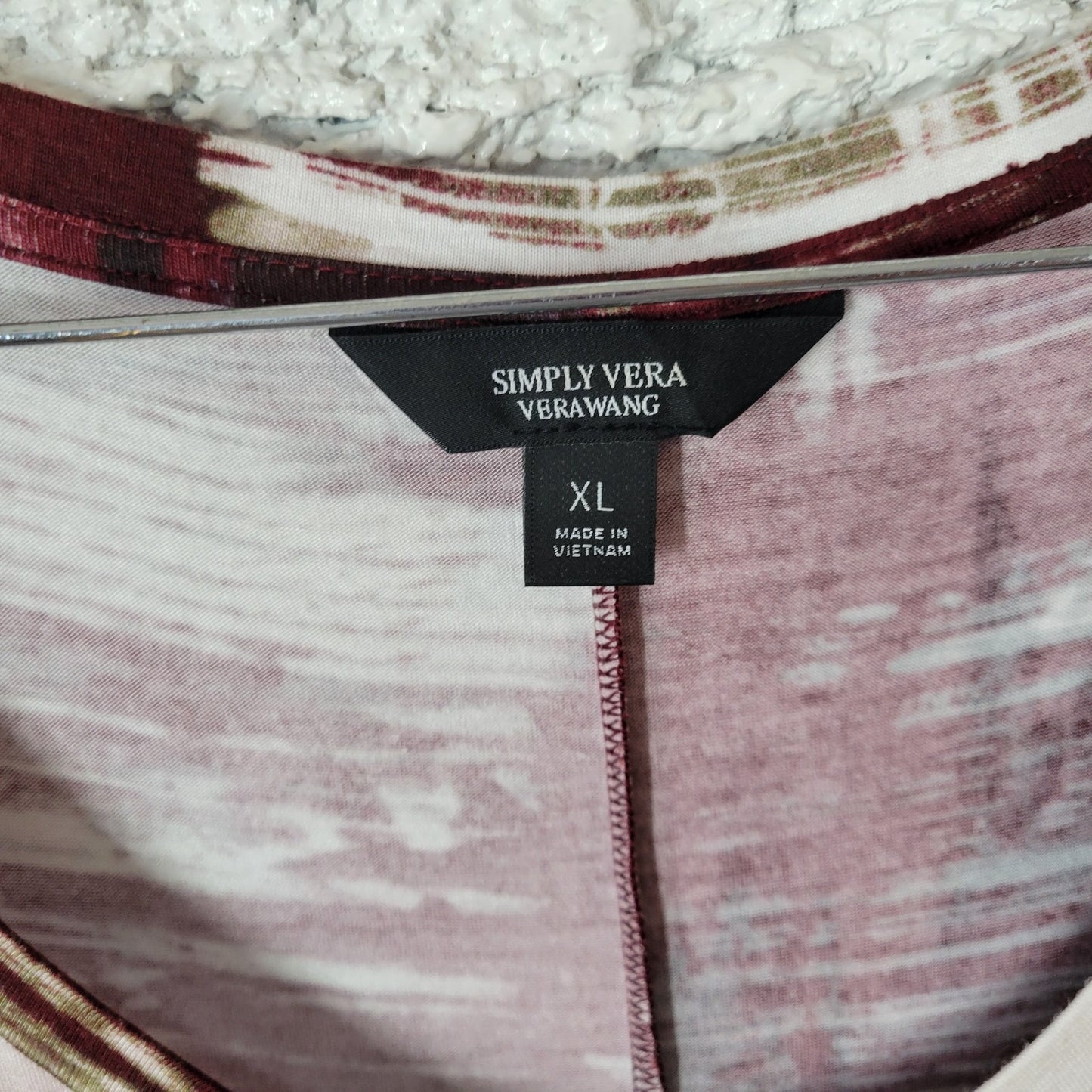 Simply Vera Wang Womens Dress XL Tank Hi Low Chiffon Hem Burgundy Watercolor