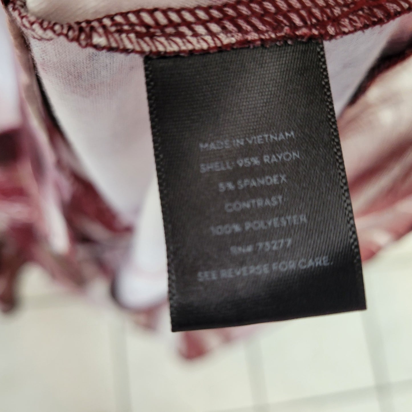 Simply Vera Wang Womens Dress XL Tank Hi Low Chiffon Hem Burgundy Watercolor