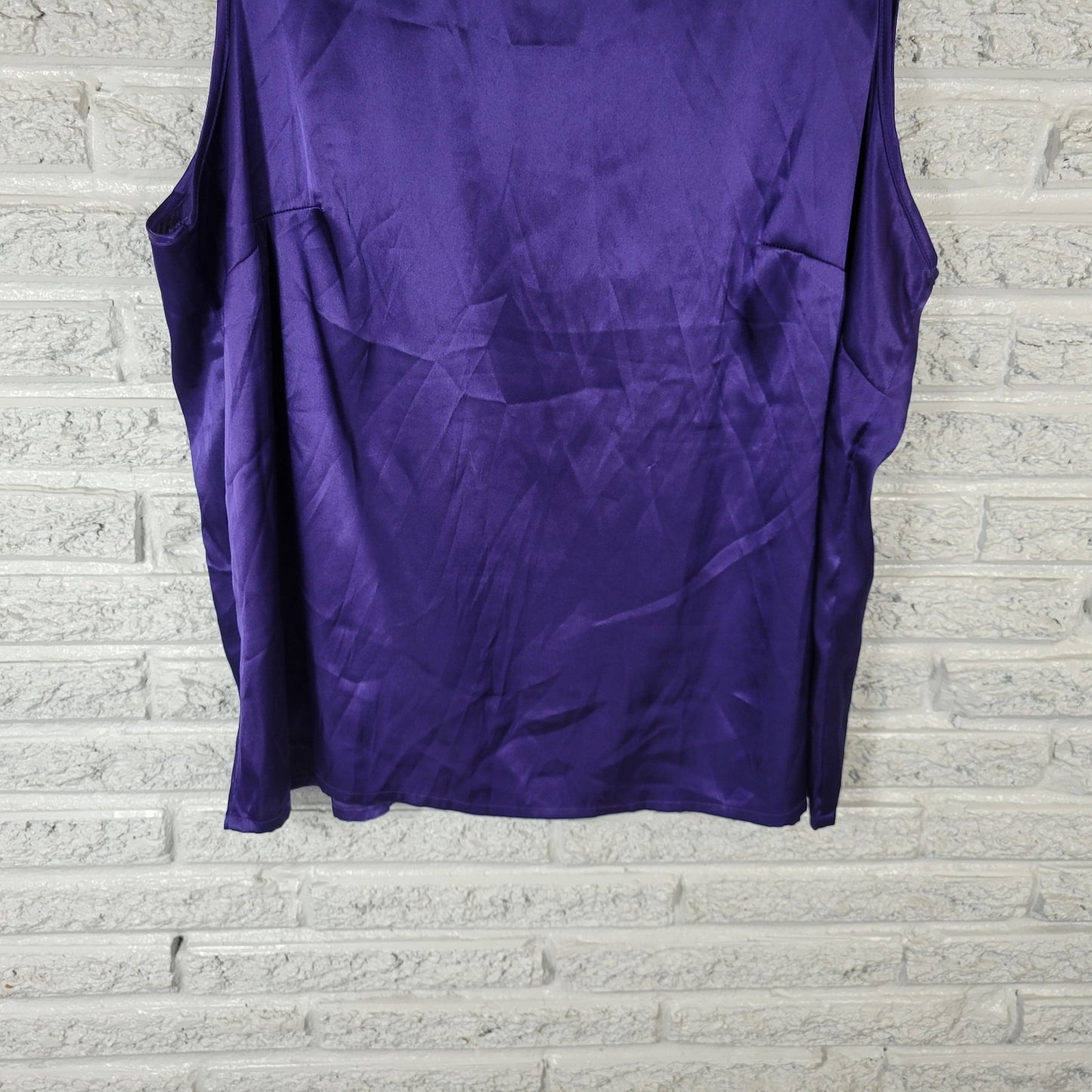 Russell Kemp Womens Top 1X Plus Tank Shell Purple Poly Blend Office Lightweight