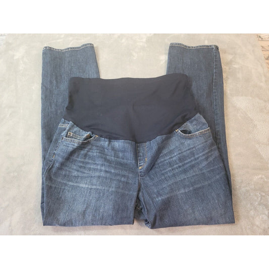 Liz Lange Target Maternity Women Jeans 18 Straight Leg Pull On Medium Blue Denim