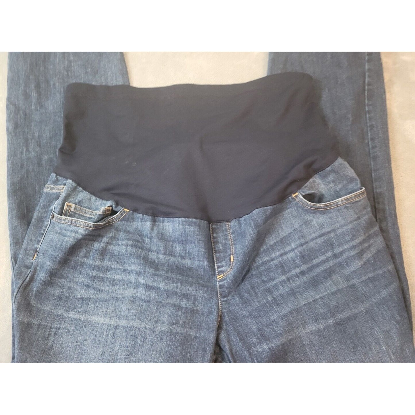 Liz Lange Target Maternity Women Jeans 18 Straight Leg Pull On Medium Blue Denim