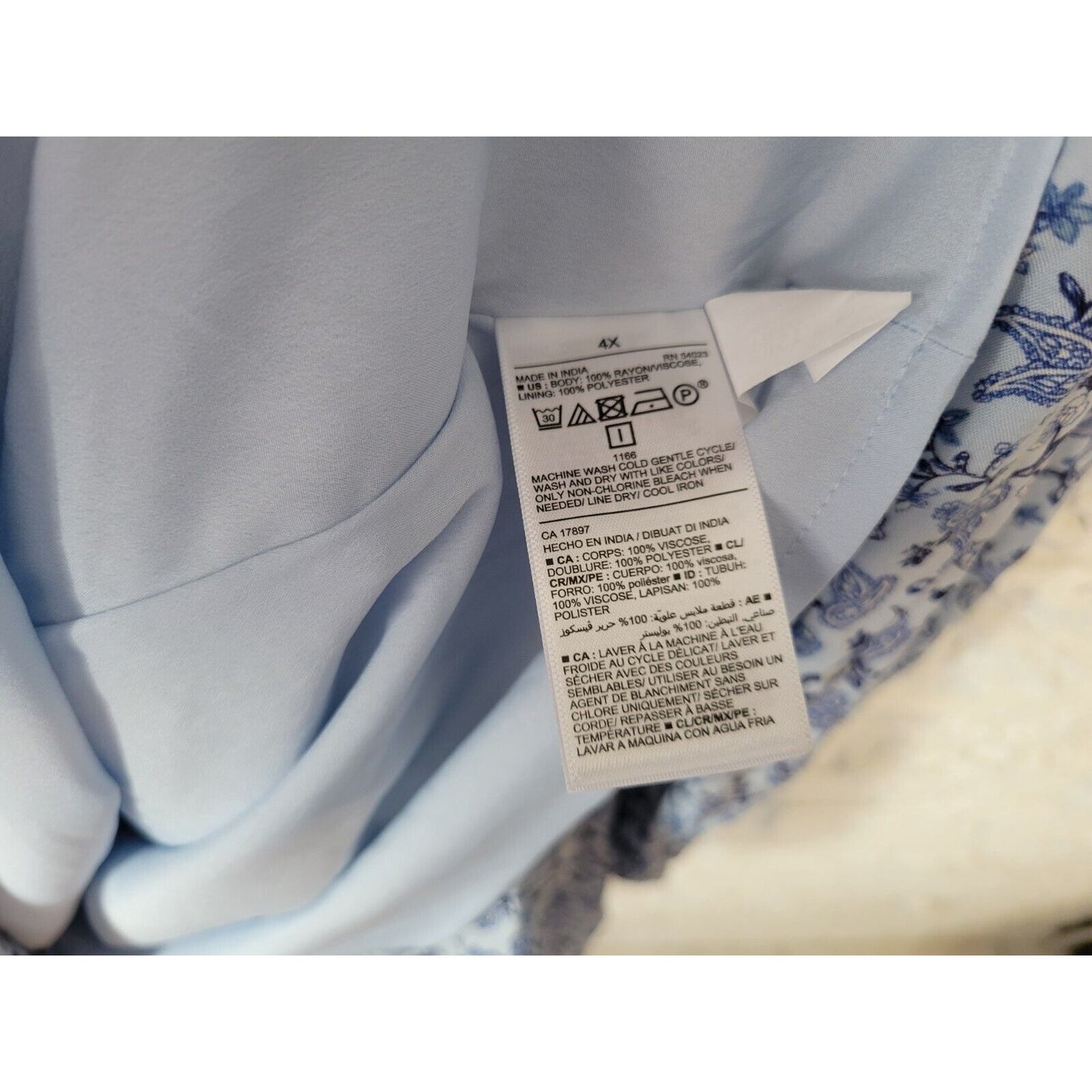 Old Navy Womens Dress 4X On Off Shoulder Fit Flare Casual Blue Paisley Pockets