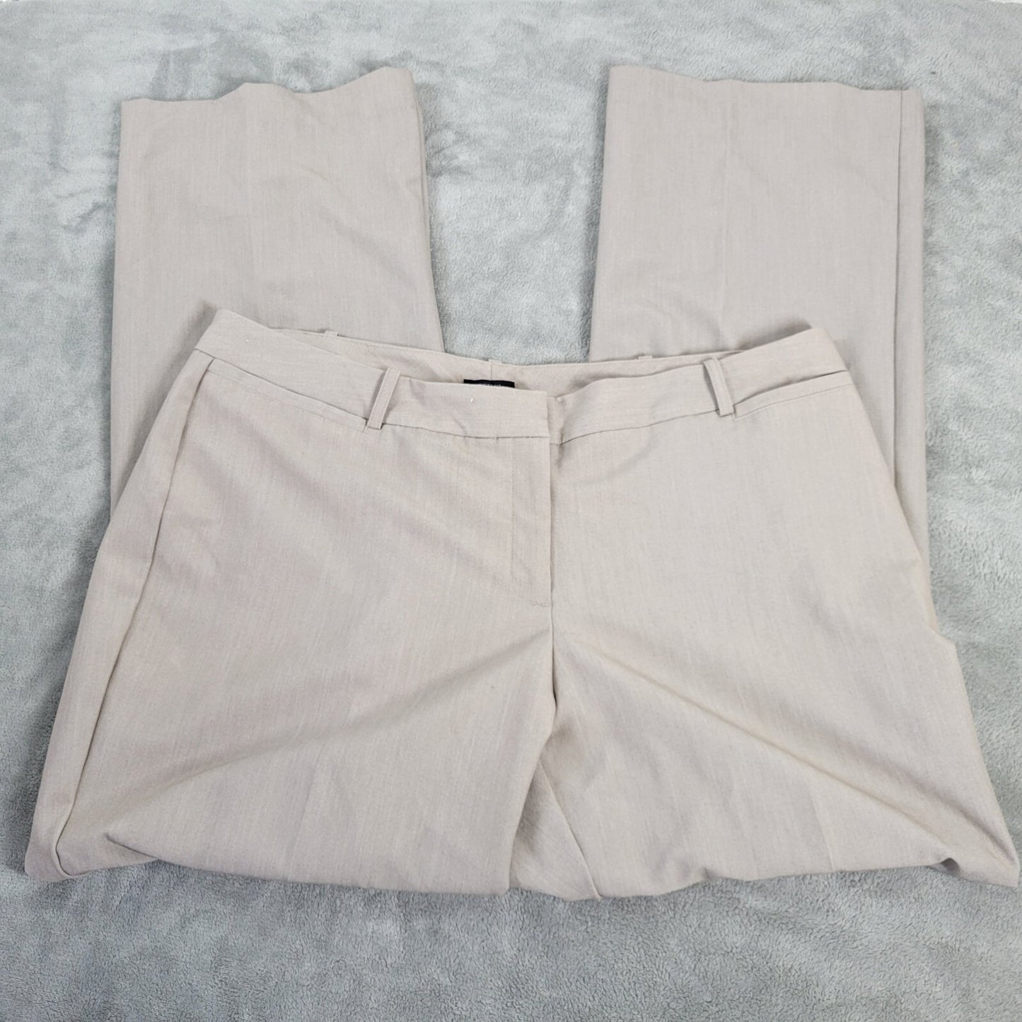 Worthington Curvy Fit Womens Pants 18 Plus Boot Cut Beige Zip Fly Poly Blend