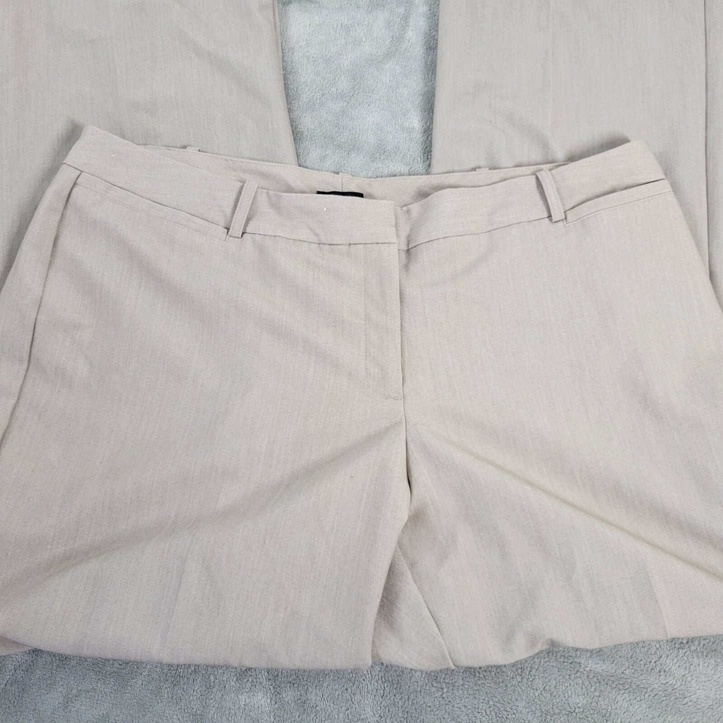 Worthington Curvy Fit Womens Pants 18 Plus Boot Cut Beige Zip Fly Poly Blend