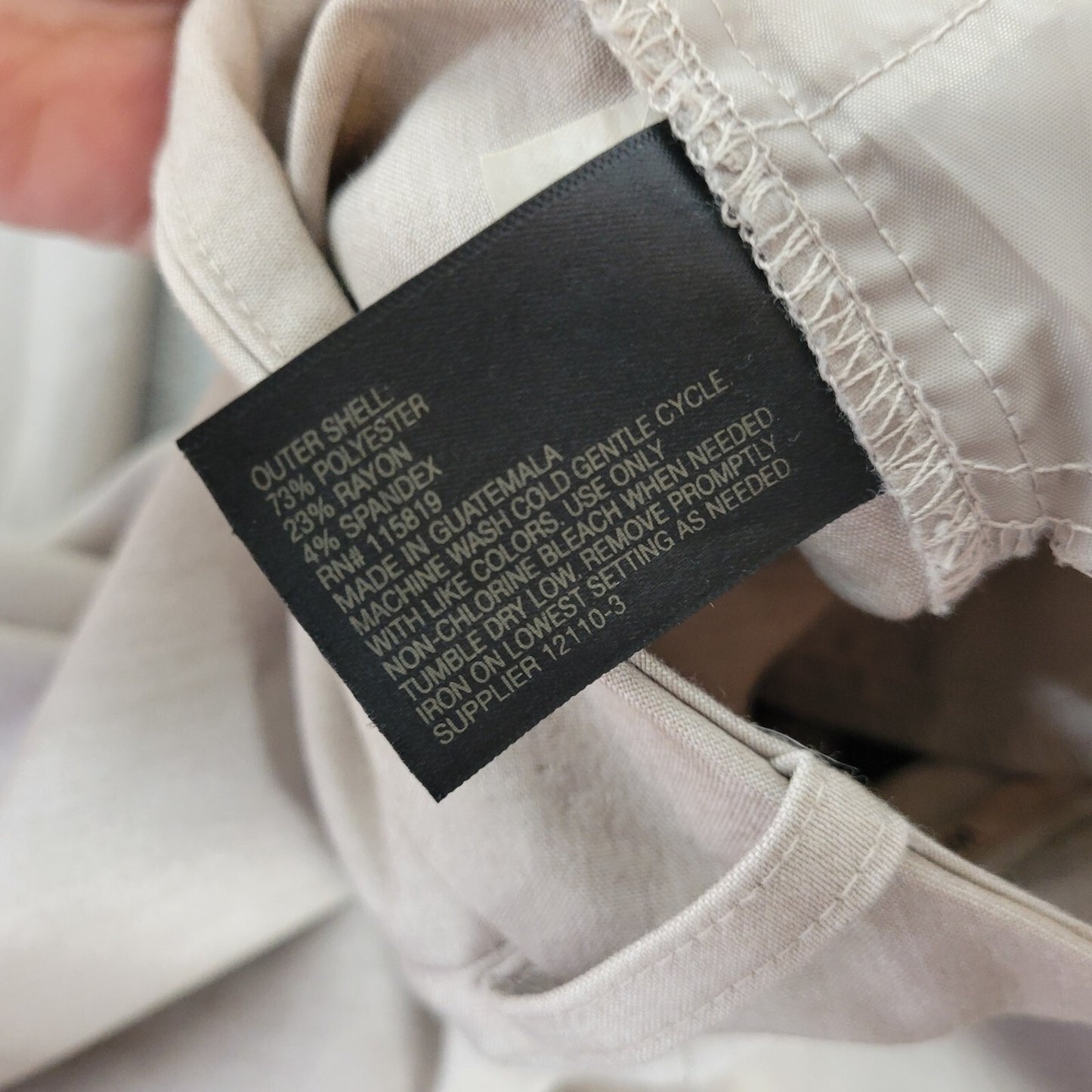 Worthington Curvy Fit Womens Pants 18 Plus Boot Cut Beige Zip Fly Poly Blend