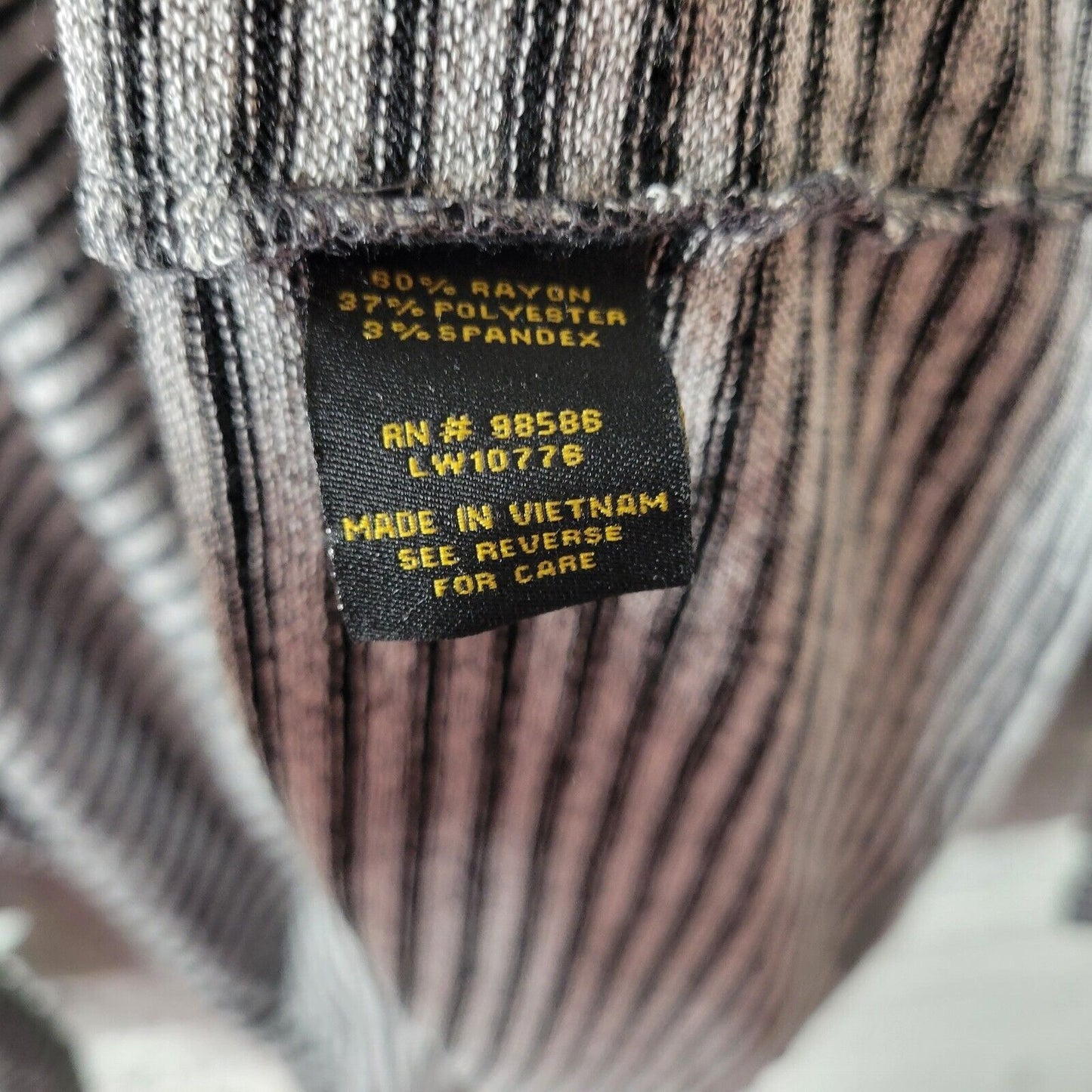 Lee Womens Top 3X Plus Tunic Long Sleeve Gray Stripe Lightweight Casual Knit