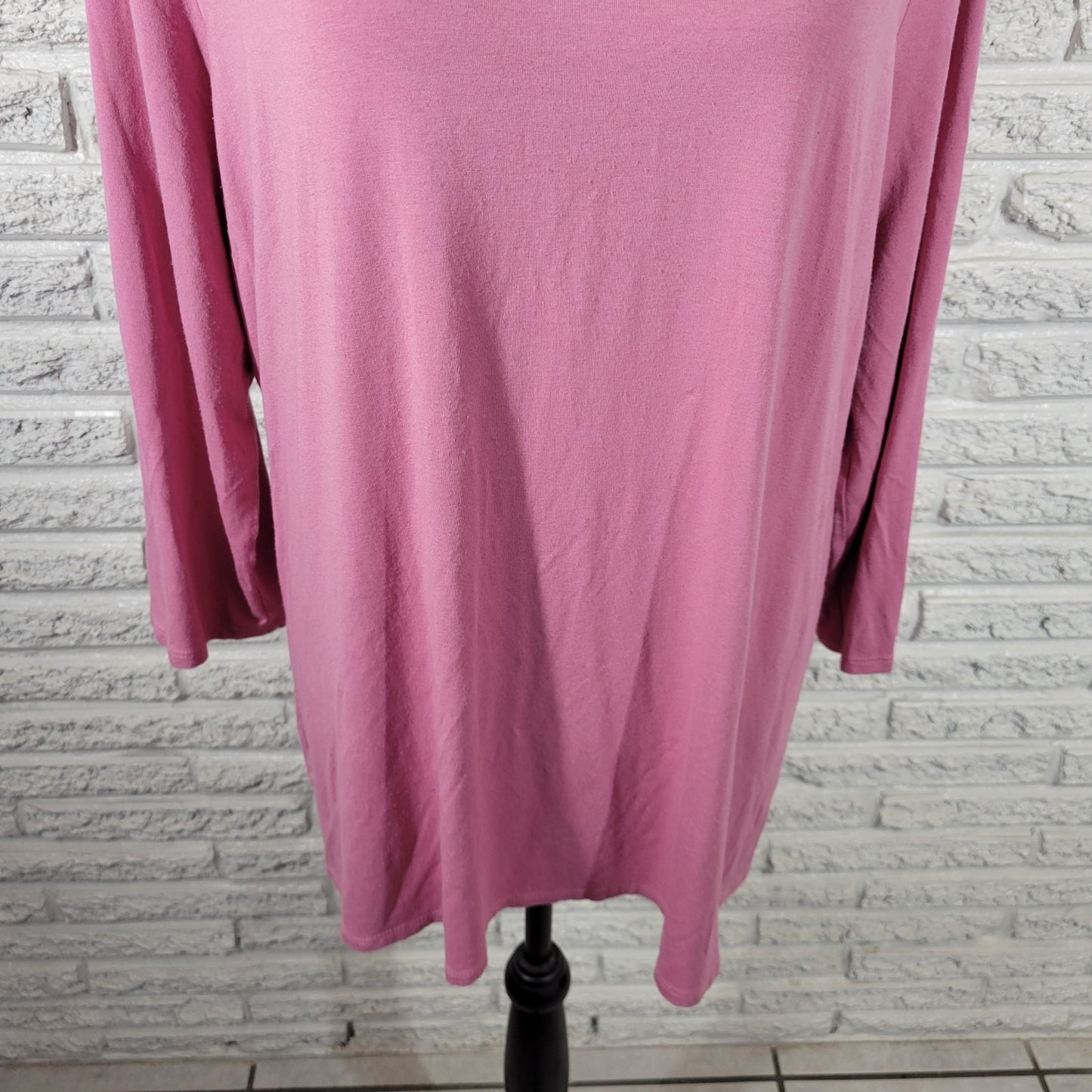 J Jill Womens Top Extra Large XL 3/4 Sleeve Pink Rayon Blend Casual Comfy