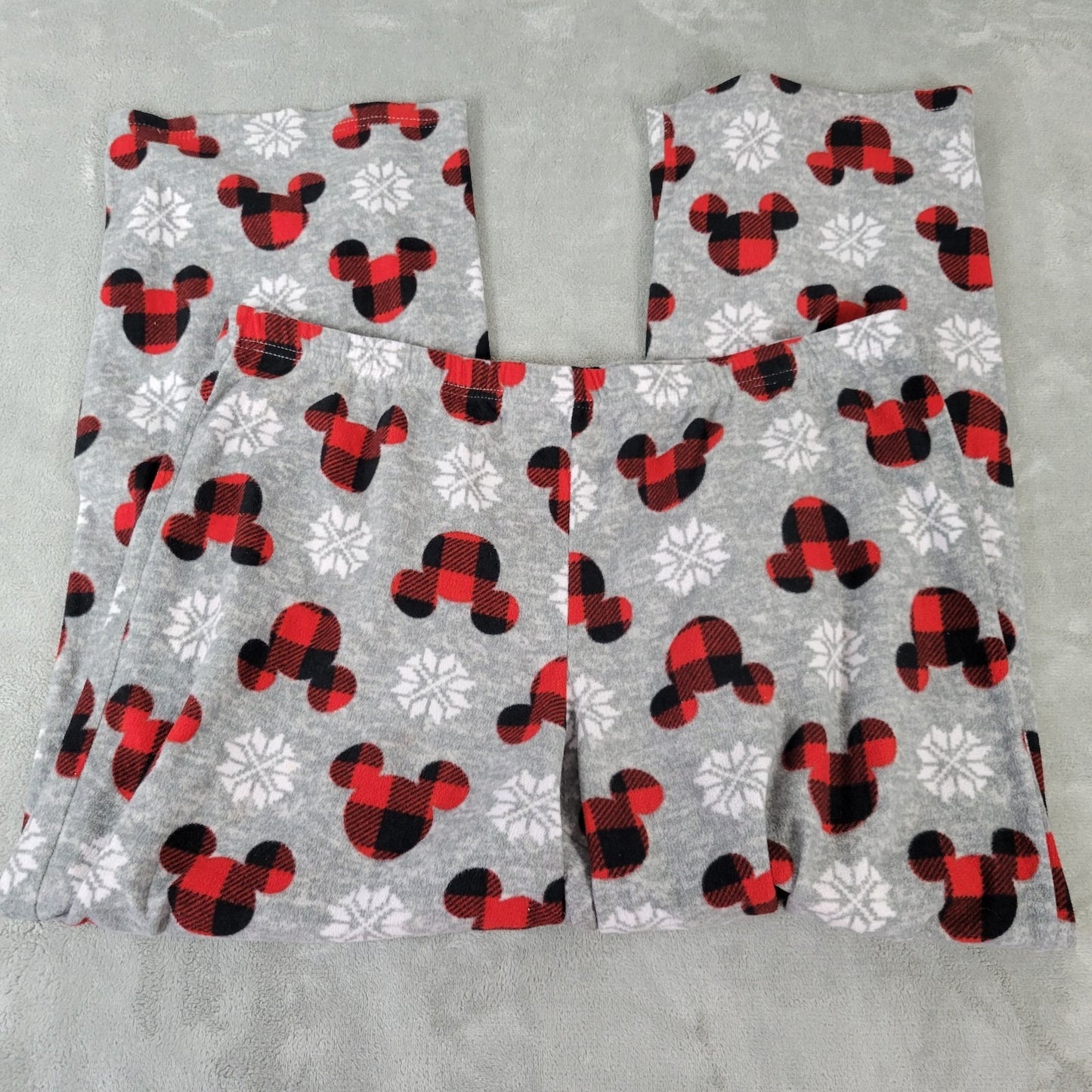 Disney Mickey Mouse Womens Pajama Pants XXL Plus Gray Fleece Lightweight Comfy
