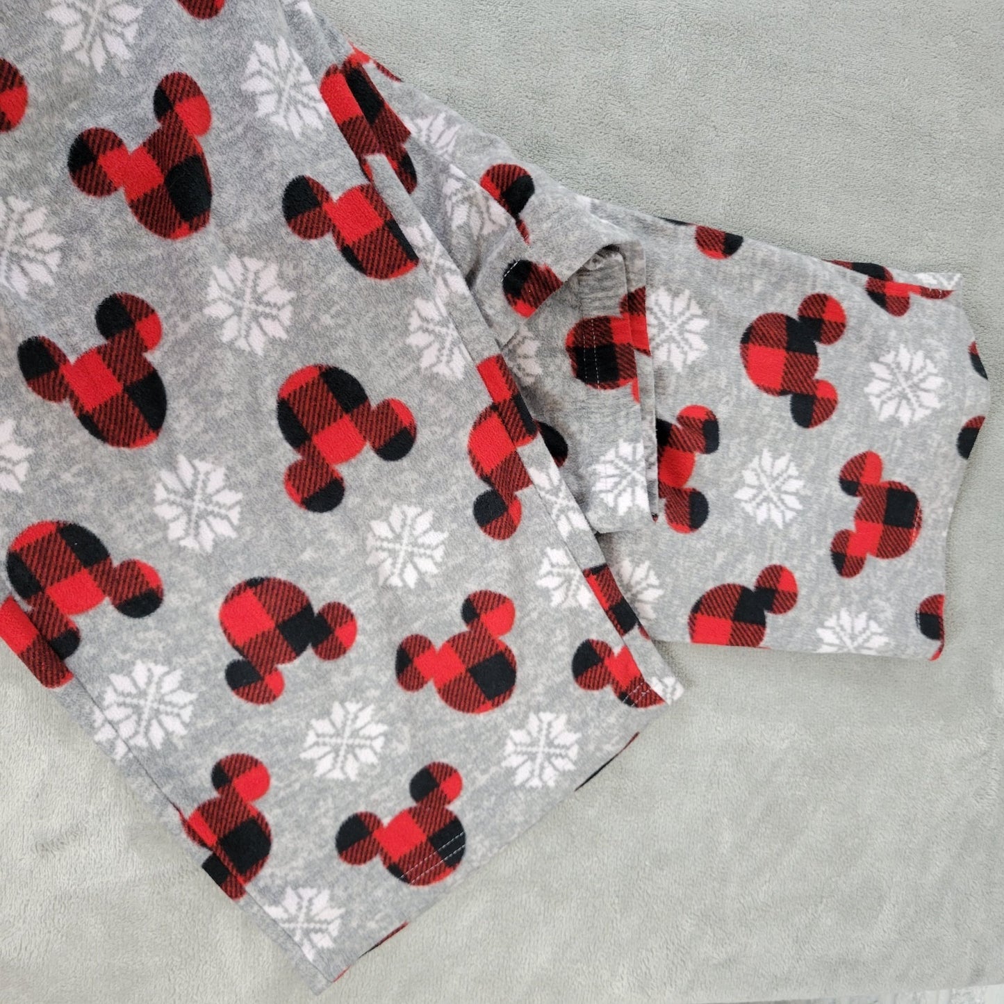 Disney Mickey Mouse Womens Pajama Pants XXL Plus Gray Fleece Lightweight Comfy