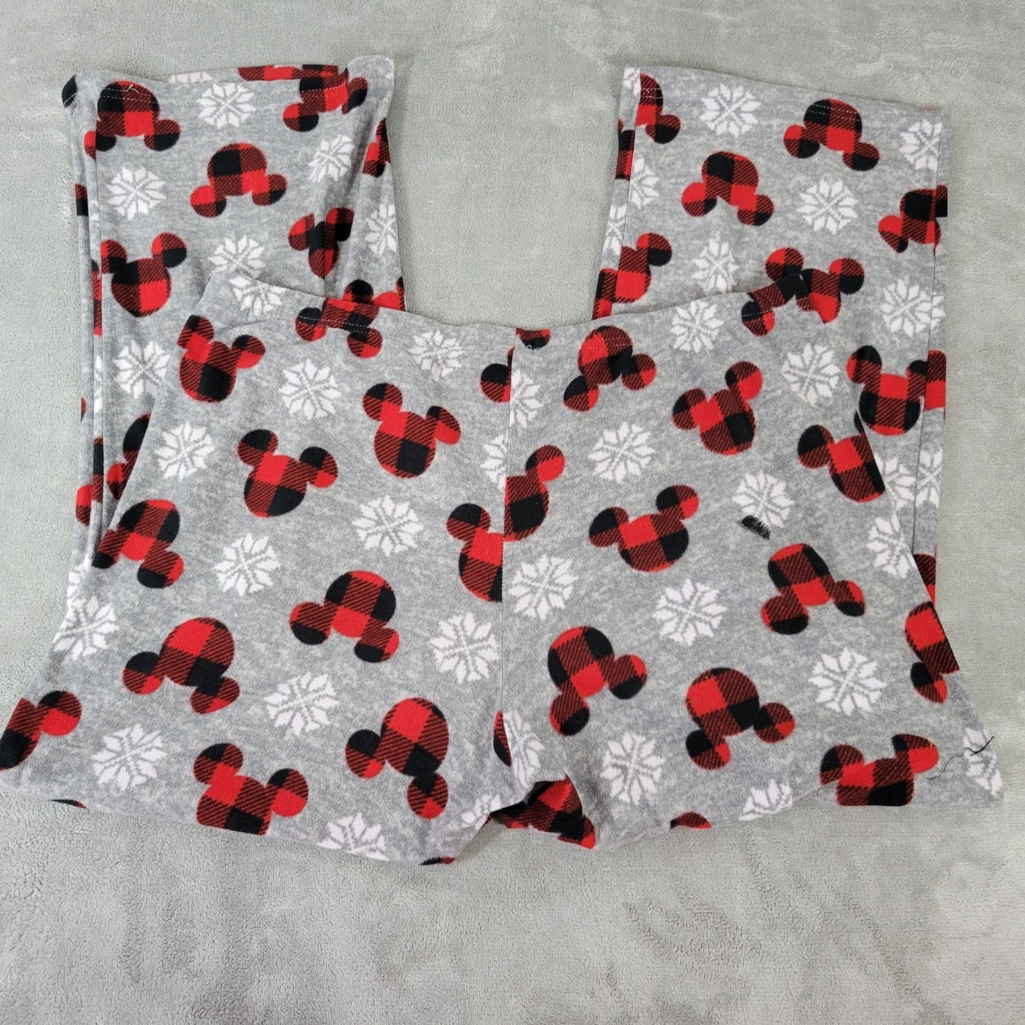 Disney Mickey Mouse Womens Pajama Pants XXL Plus Gray Fleece Lightweight Comfy
