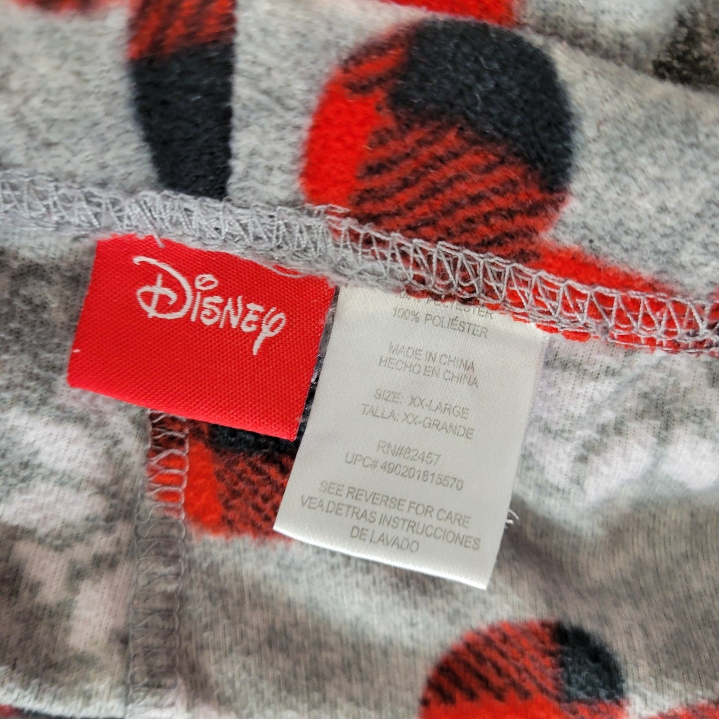 Disney Mickey Mouse Womens Pajama Pants XXL Plus Gray Fleece Lightweight Comfy