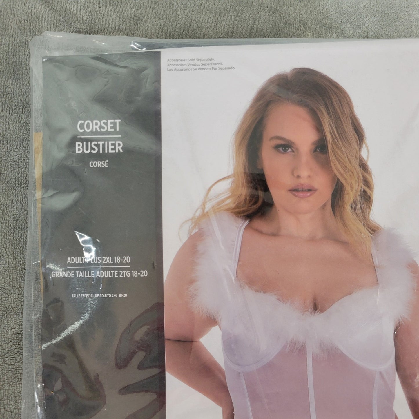 Adult Womens Halloween Costume 2XL 18 20 Plus Bustier ONLY White Theater Show