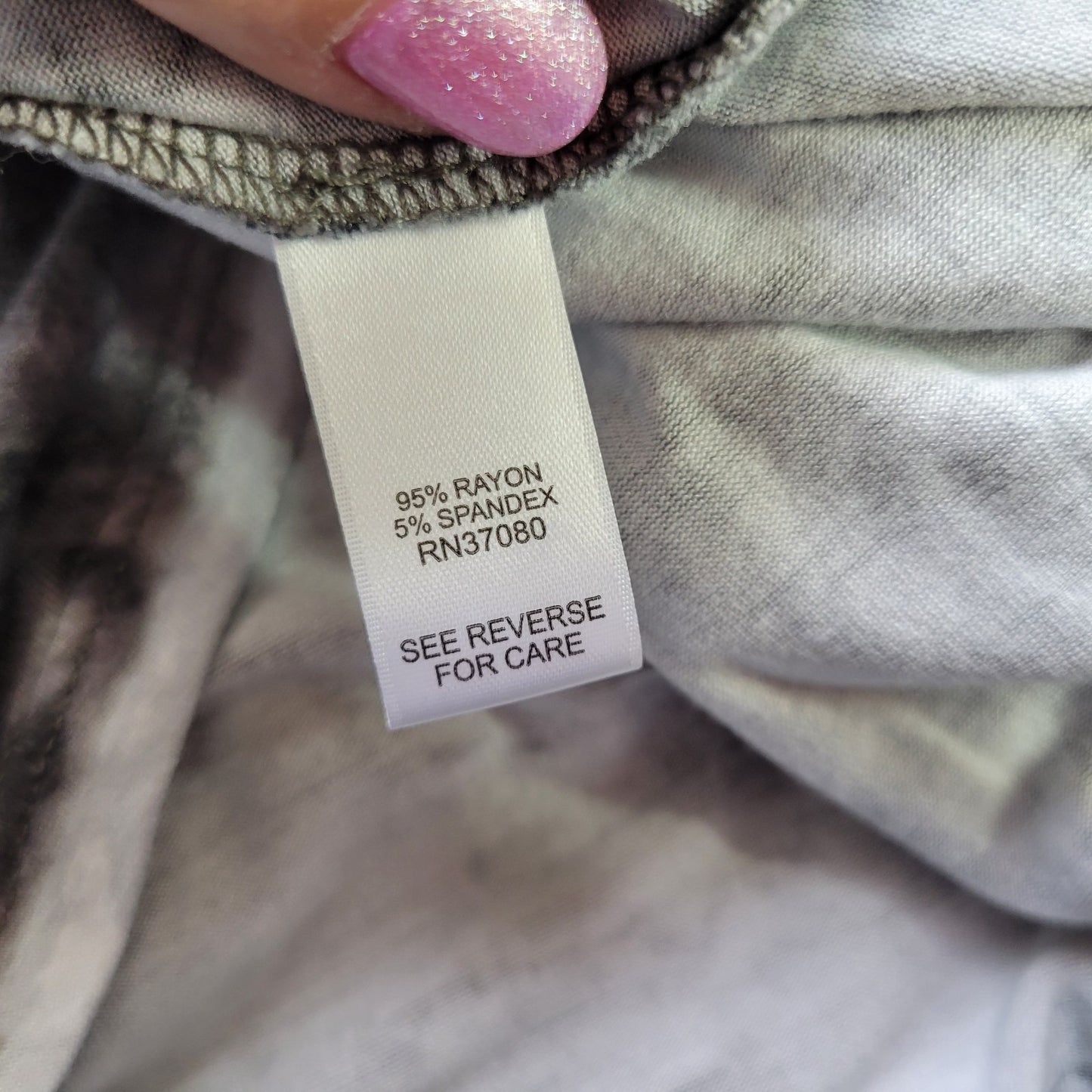 Cato Est 1946 Womens Top 18W 20W Plus Tee Short Sleeve Gray Tie Dye Lattice Neck