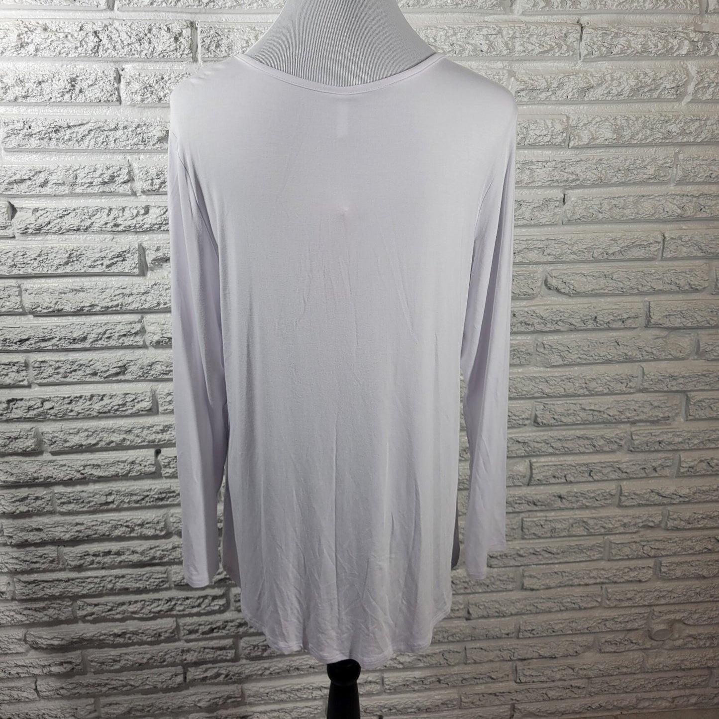 Cathy Womens Top Extra Large XL Tunic Baby Doll Long Sleeve White Pleated Rayon