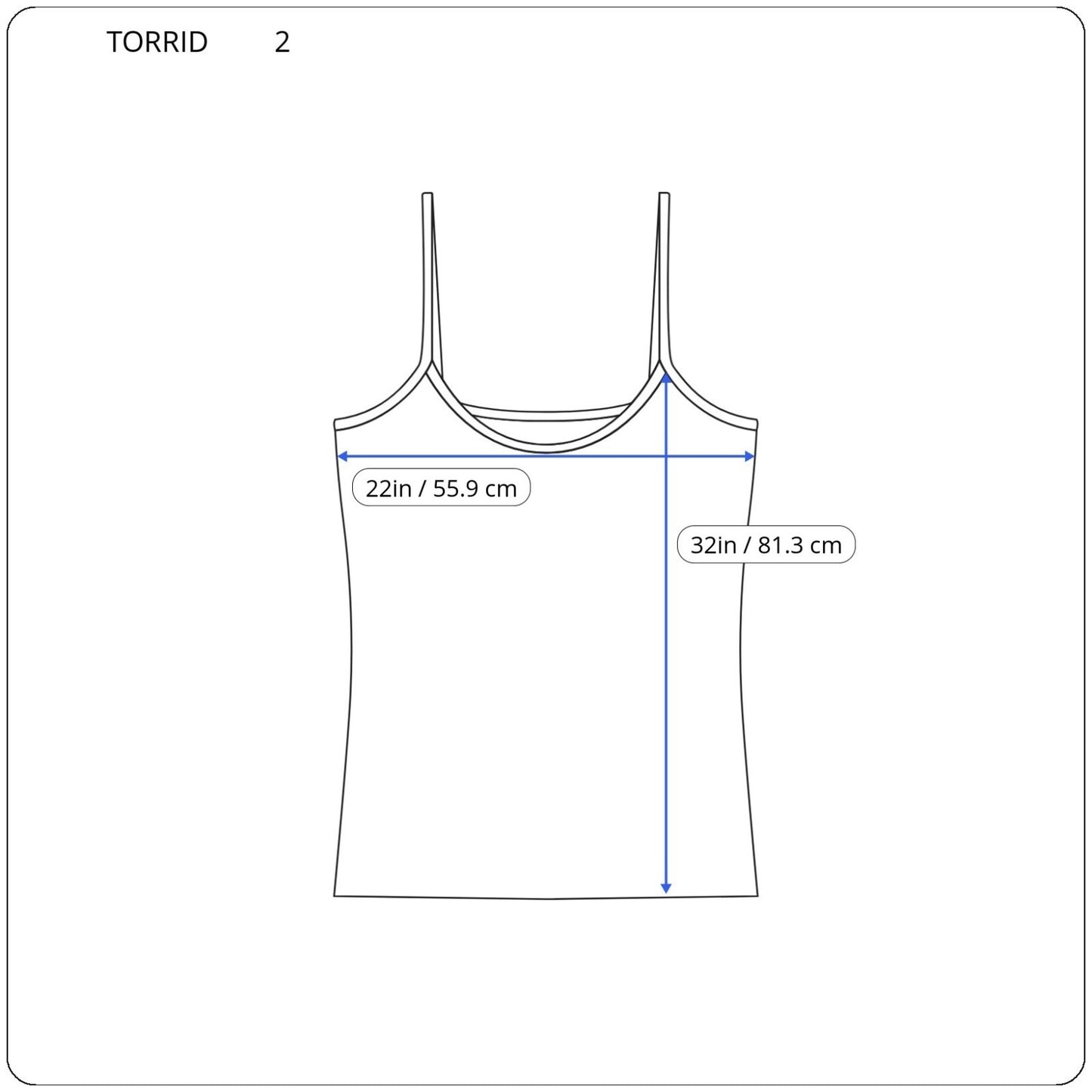 Torrid Women Top 2 2X Plus Camisole Blue Floral Casual Adjustable Spaghetti