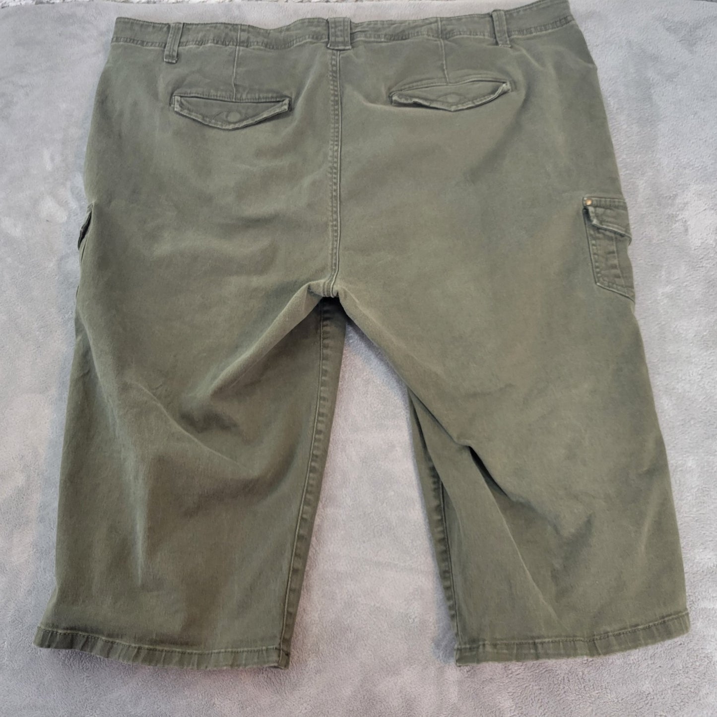 Gloria Vanderbilt Womens Jeans 24W Plus Capri Slimming Cargo Green Denim Zip Fly