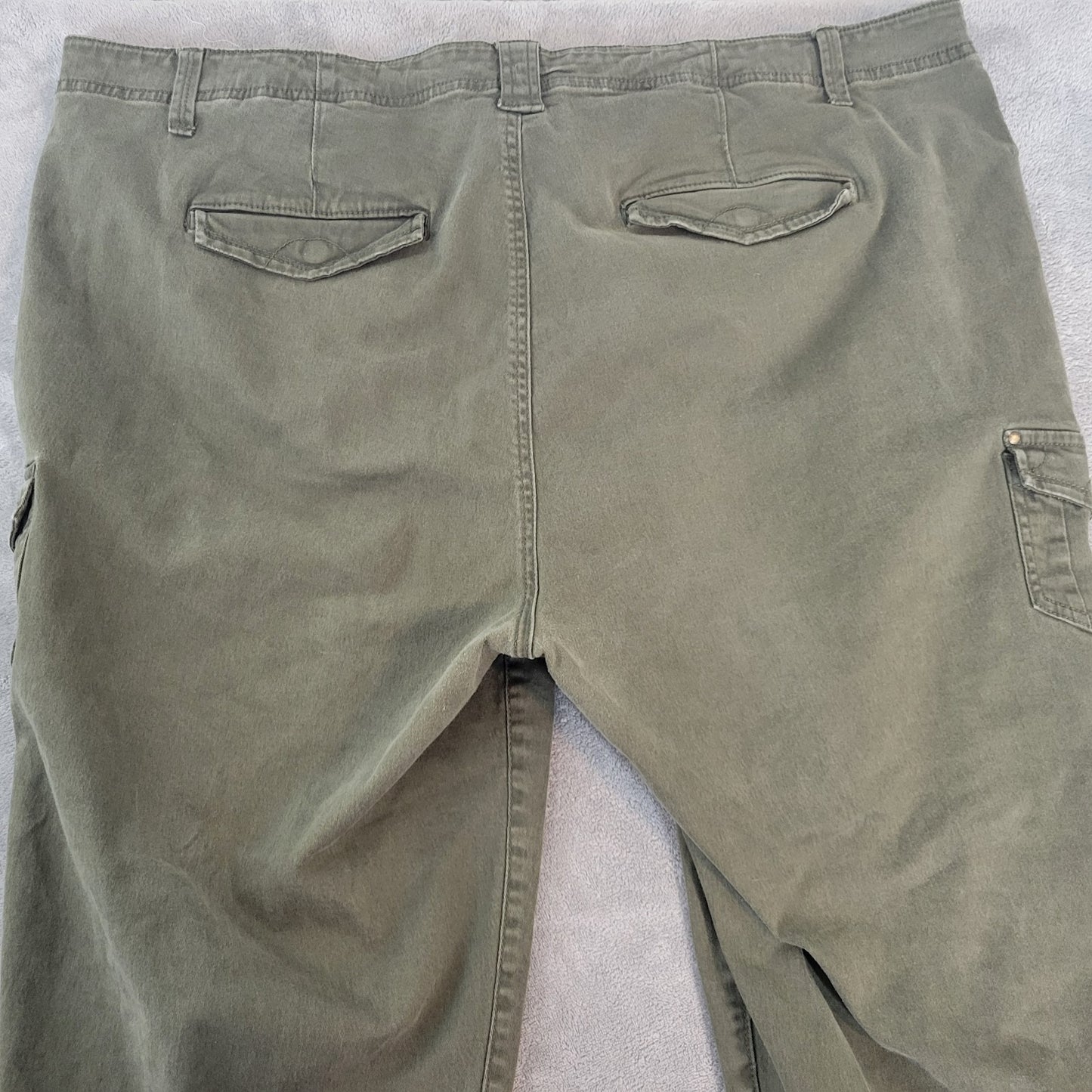 Gloria Vanderbilt Womens Jeans 24W Plus Capri Slimming Cargo Green Denim Zip Fly