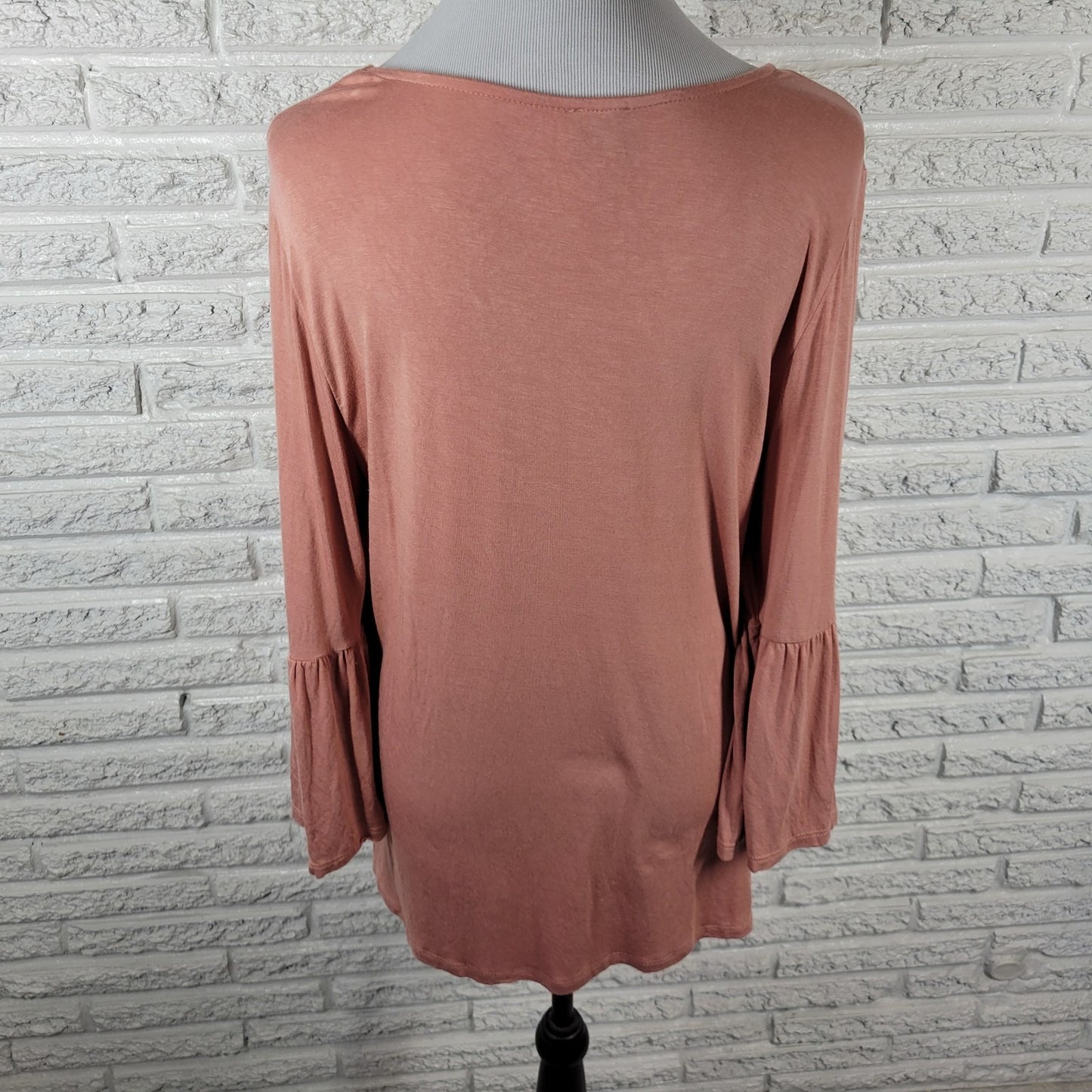 Como Vintage XL Tunic Top Blouse Dusty Rose Pink Floral Embroidered FLO327E