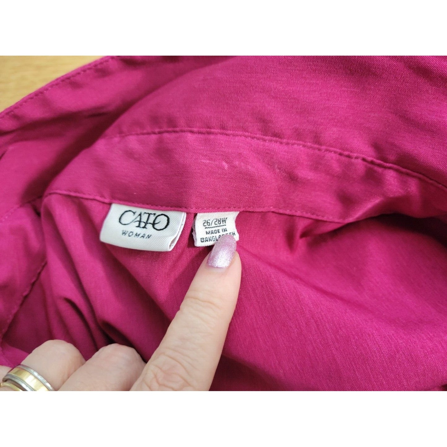 Cato Womens Shirt 26W 28W Plus Collar Button Up Long Sleeve Purple Office Basic