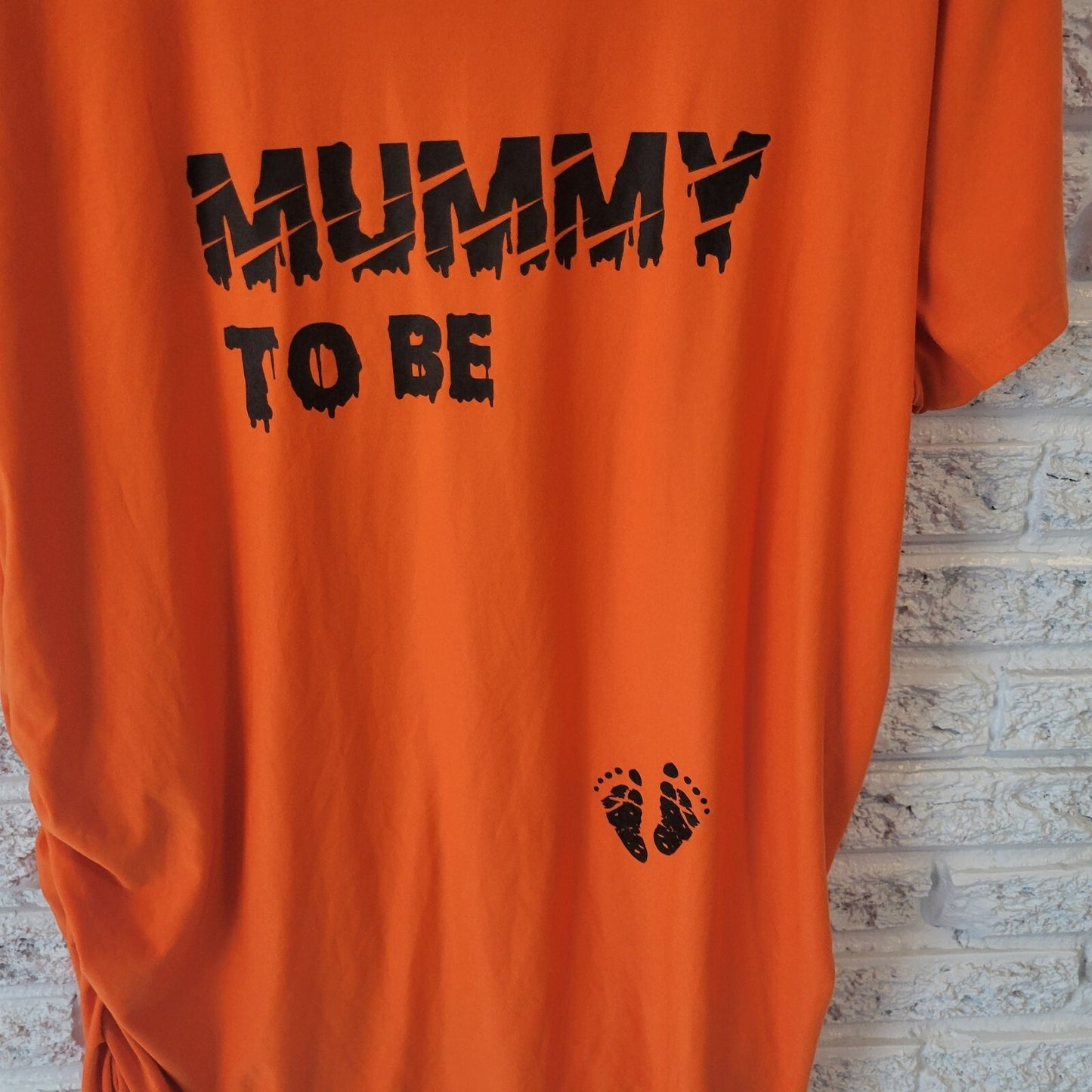 Halloween Time Tru Womens Maternity Top XL Tee Comfy Orange Mummy to Be Mom