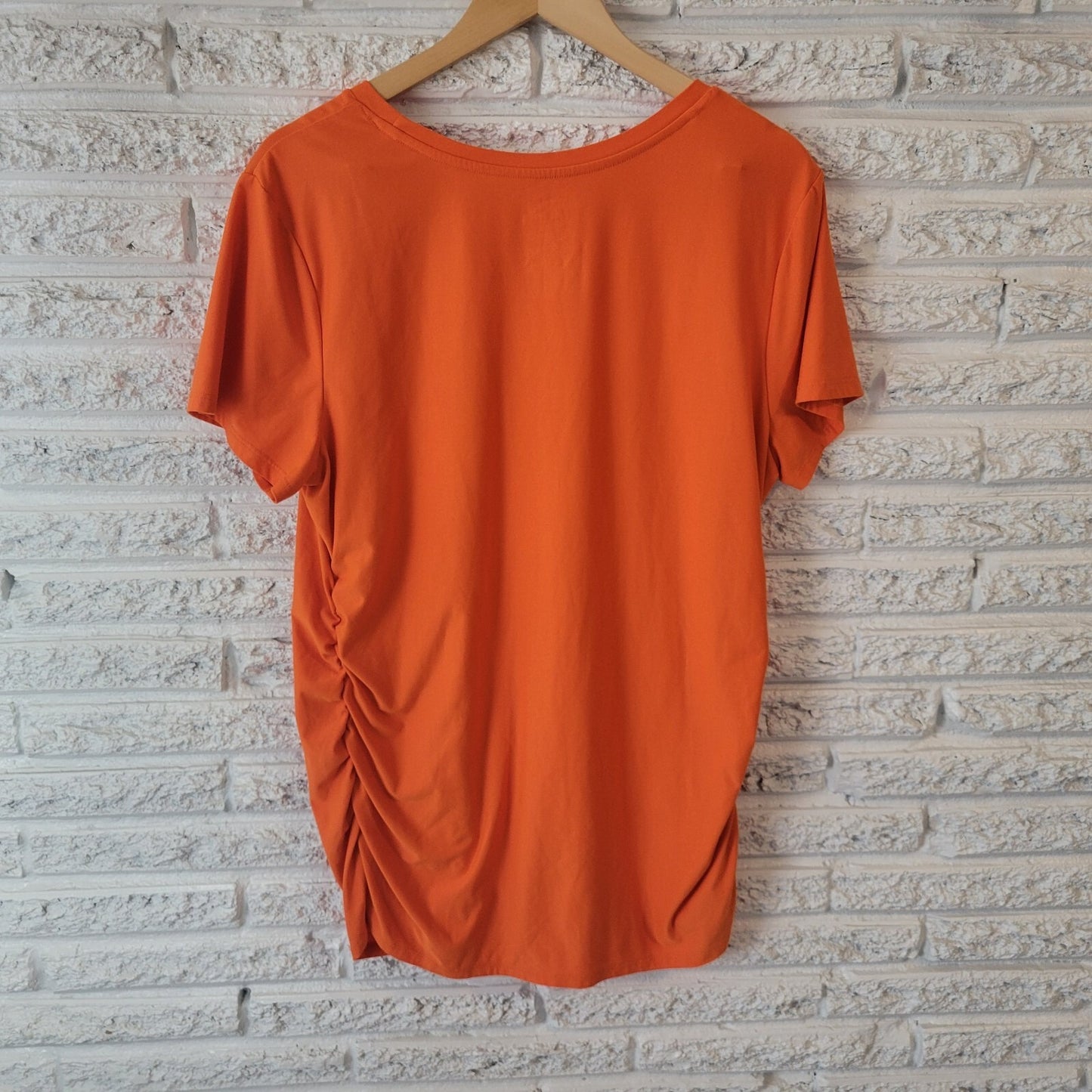 Halloween Time Tru Womens Maternity Top XL Tee Comfy Orange Mummy to Be Mom
