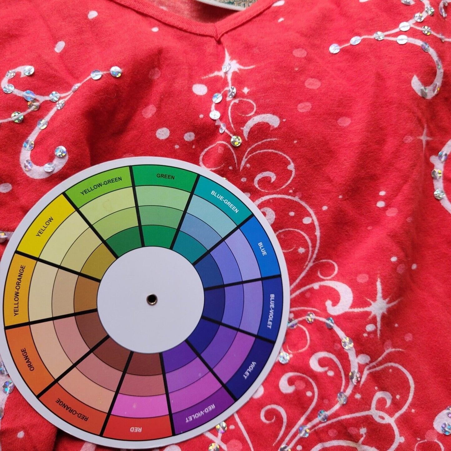 Christmas Collections Etc Womens Top XXL 3/4 Sleeve Lightweight Red Tree Sequin