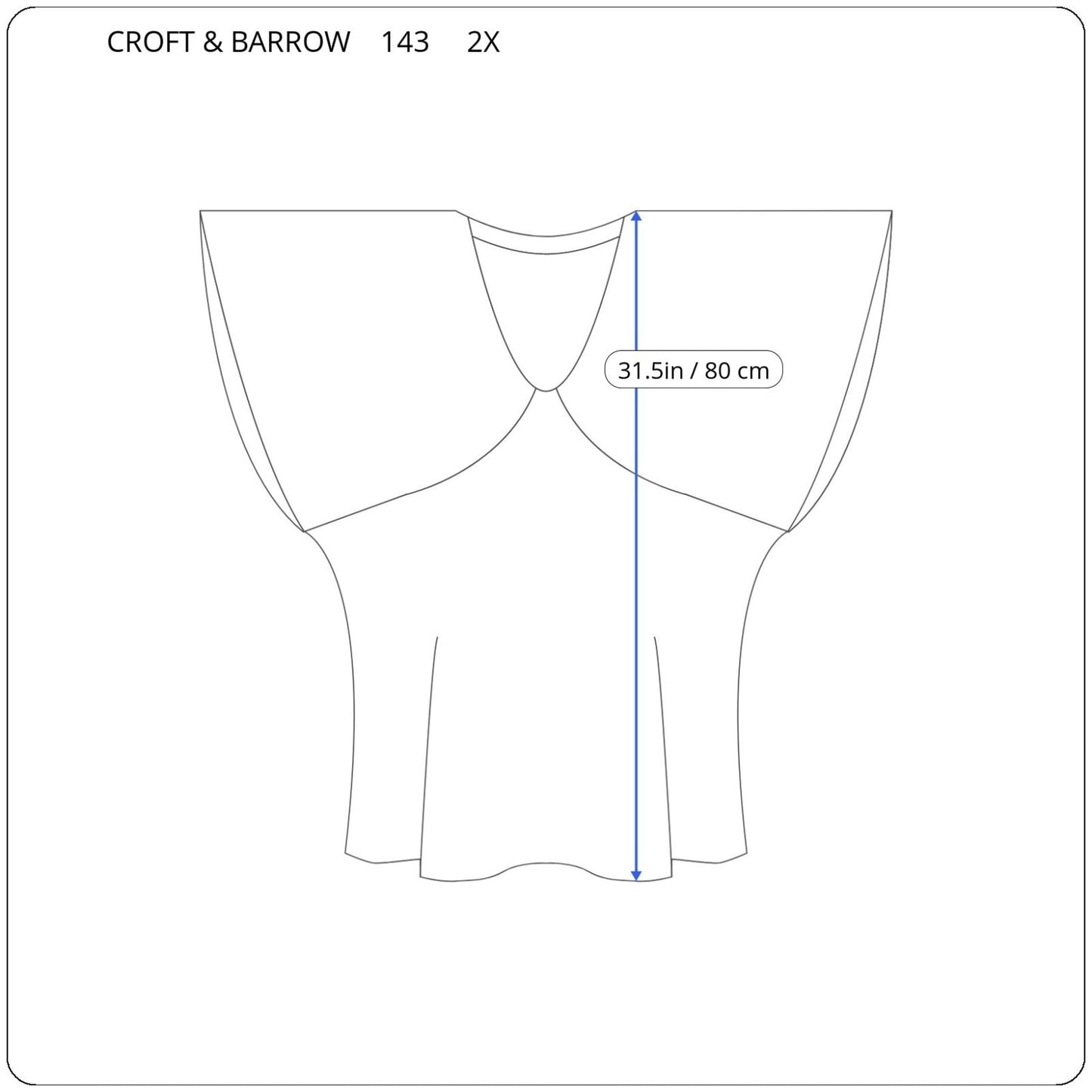 Croft Barrow Womens Top 2X Plus Tunic Batwing Sleeve Blue Floral Side Ties Comfy