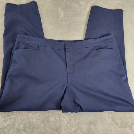 Chaps Women's Pants Size 20W Plus Straight Leg Blue Cotton Blend Zip Fly Casual