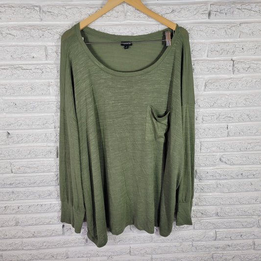 Torrid Womens Top 5 5X Plus Tunic Long Sleeve Soft Green Casual Pocket Comfy