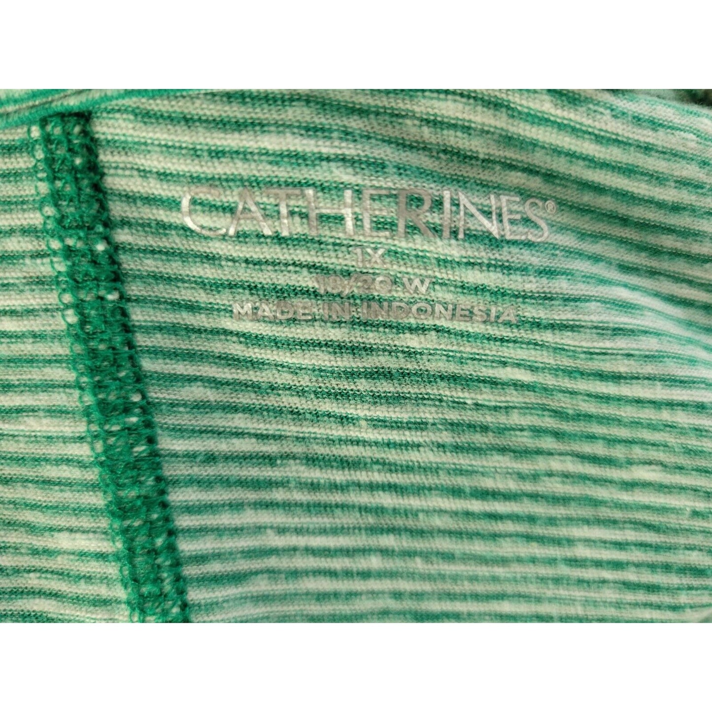 Catherines Womens Swim Coverup 1X 18W 20W Hoodie 3/4 Sleeve Pockets Green Stripe