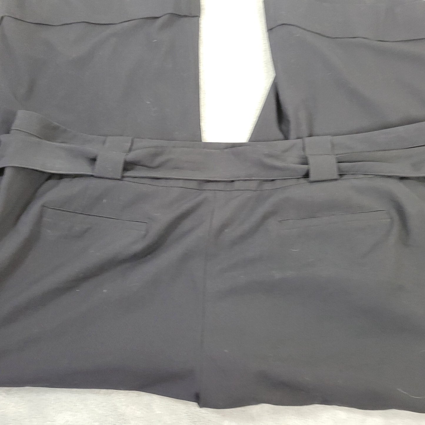 Lane Bryant Womens Pants 26 Plus Capri Black Zip Fly Sash Cuffed Poly Blend