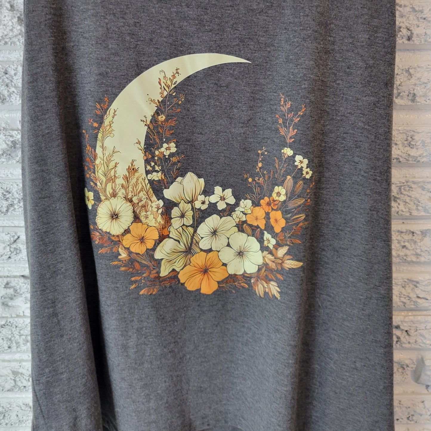 Shein Curve Womens Top 3XL Tank Racerback Crescent Moon Gray Floral Lightweight