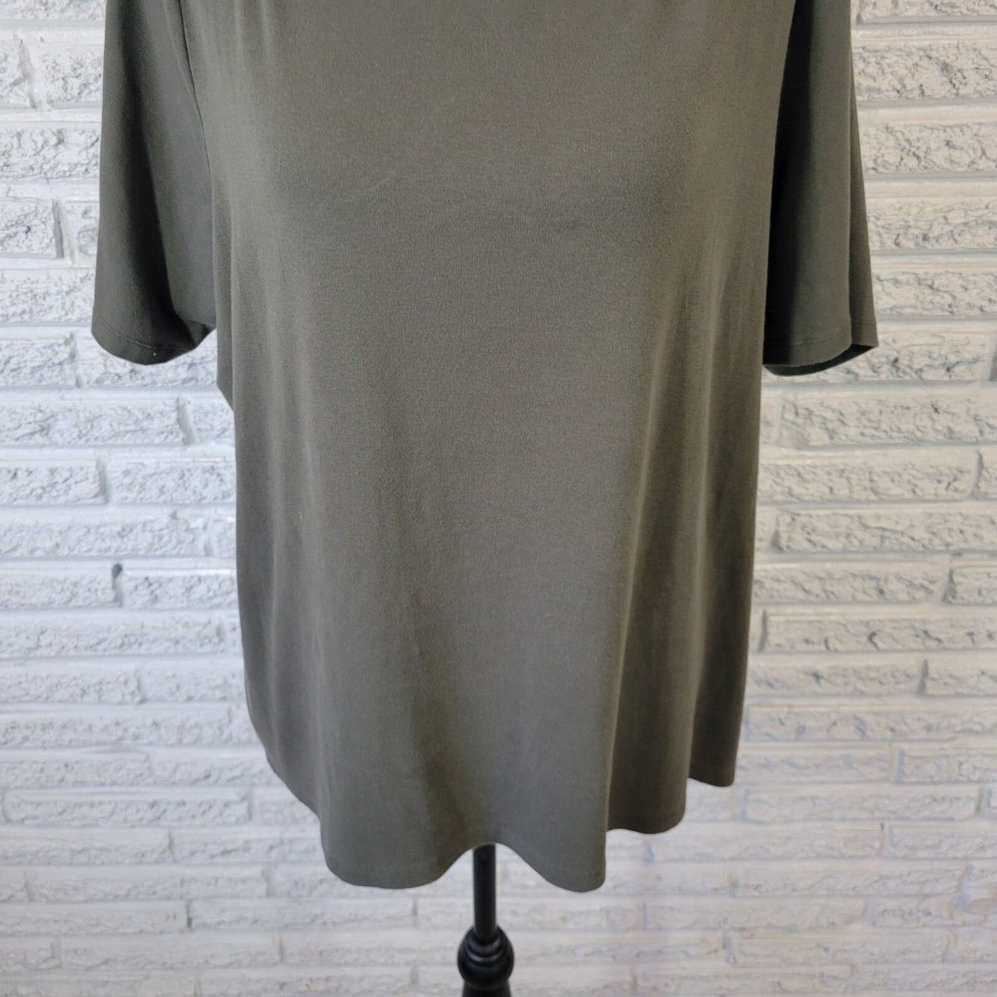 Talbots Weekend Womens Top 2X Plus Tee Short Sleeve Gray Soft Cotton Blend Comfy