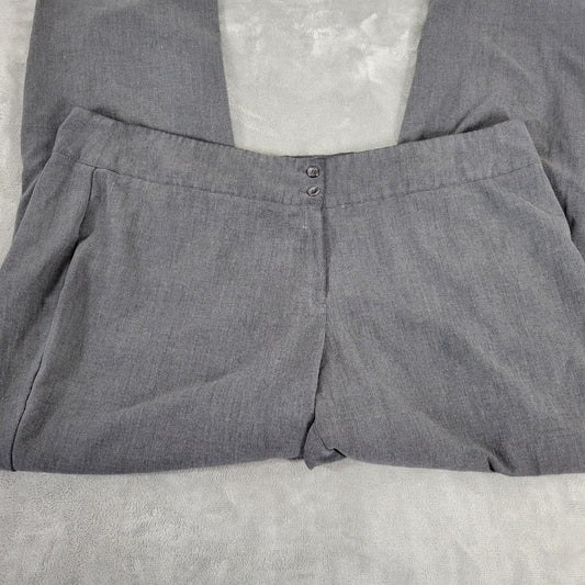 Sag Harbor Womens Pants 24W Plus Career Dress Zip Gray Poly Blend Office Comfy