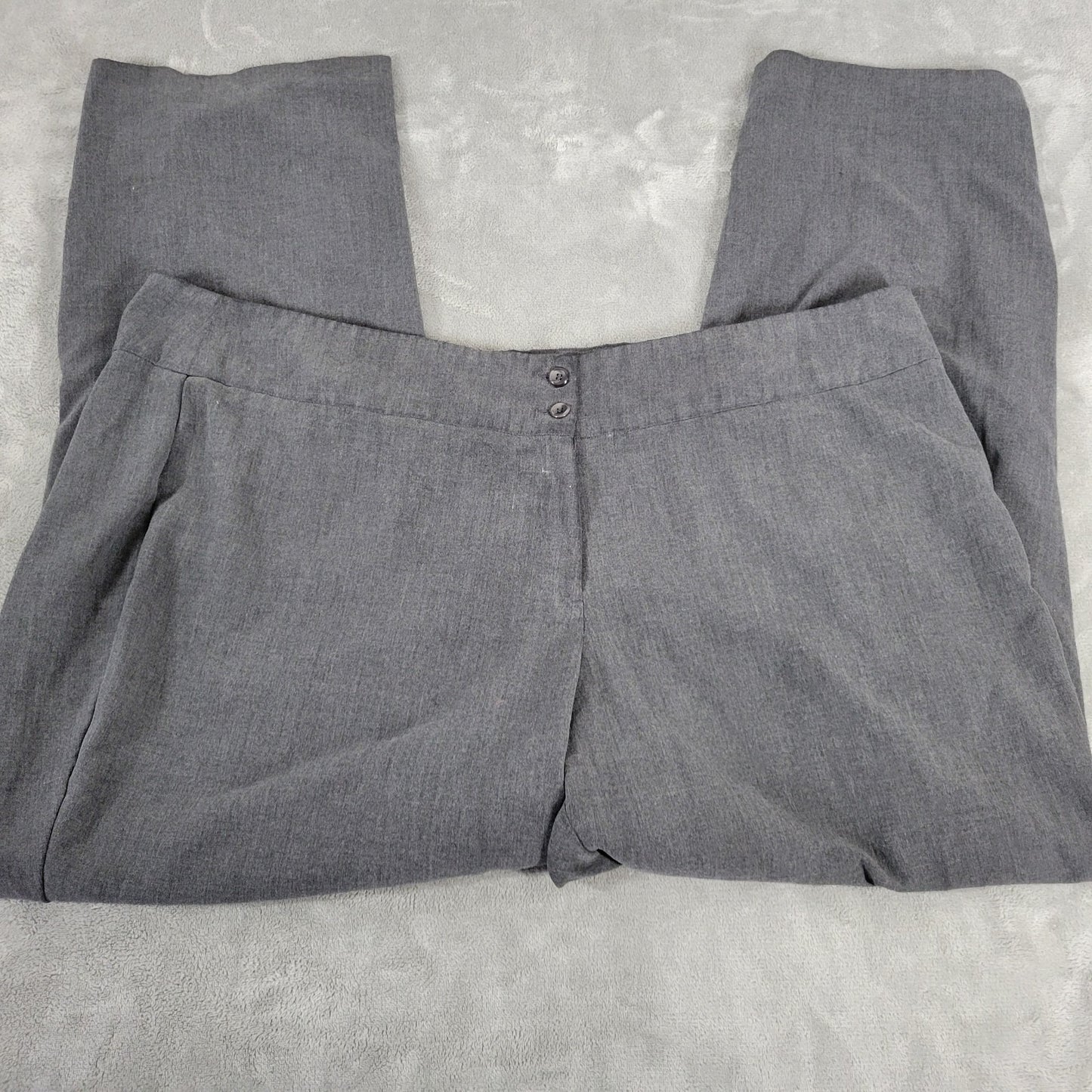 Sag Harbor Womens Pants 24W Plus Career Dress Zip Gray Poly Blend Office Comfy