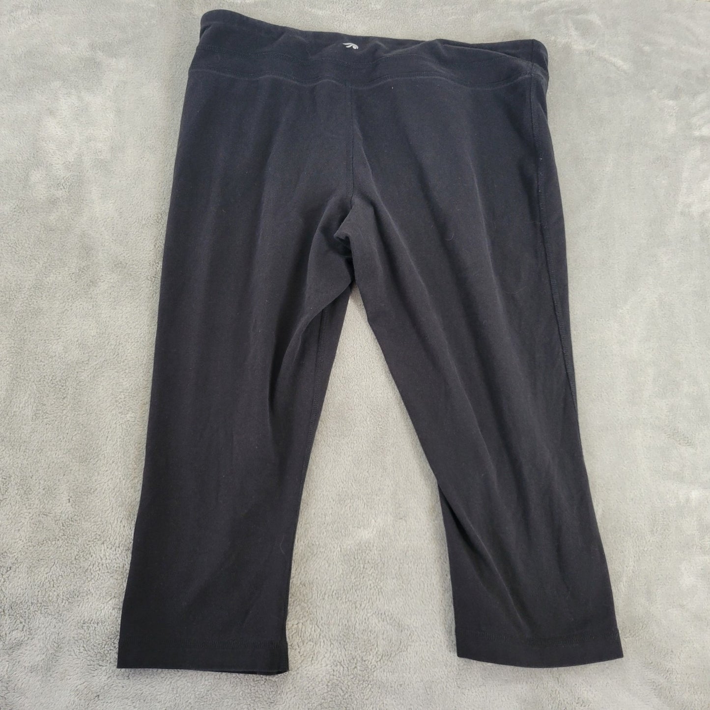 Ideology Womens Leggings Extra Large XL Pull On Black Cotton Blend Activewear