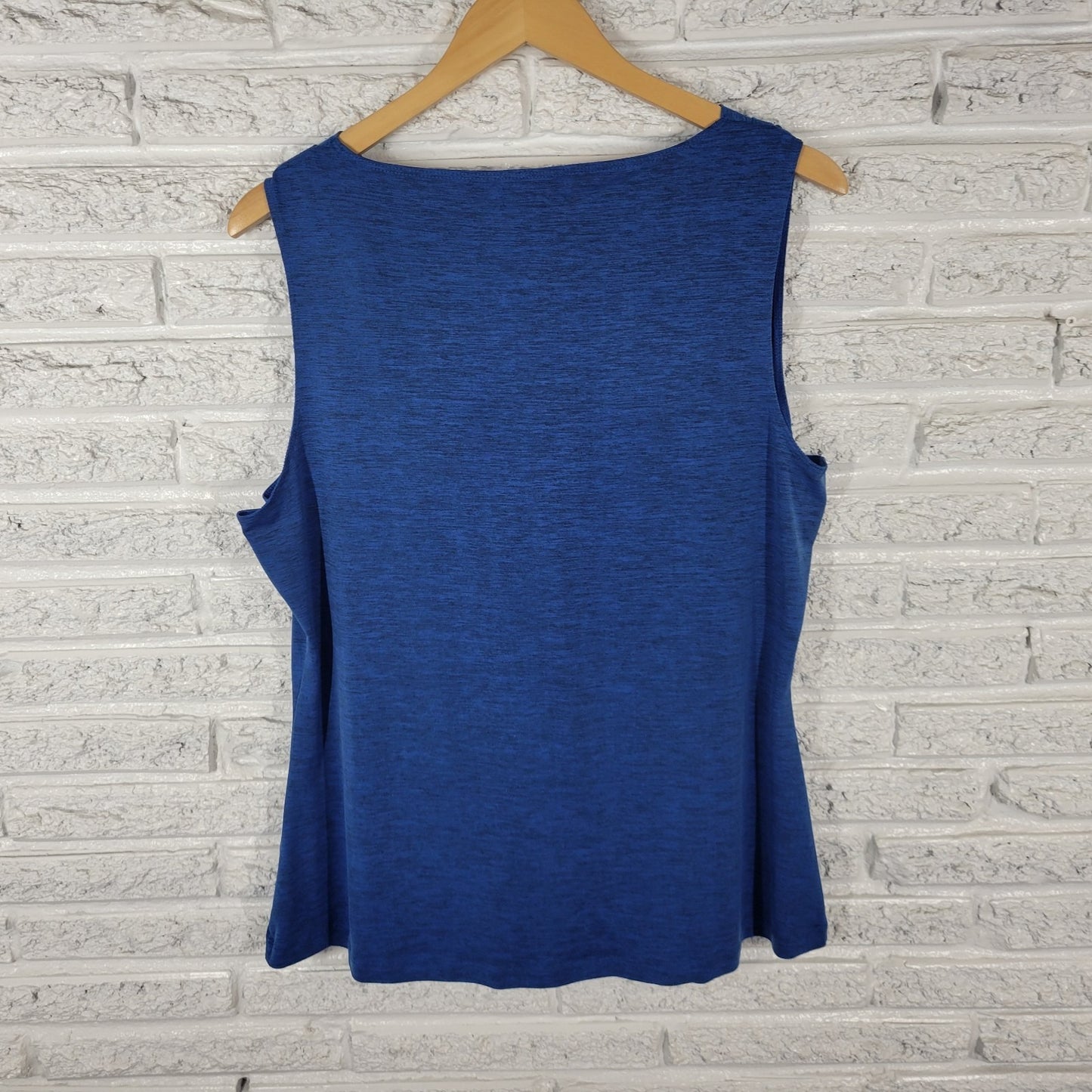 Maurices Women Top 0 0X Plus Sleeveless Blue Heather Cowl Neck Poly Blend Casual