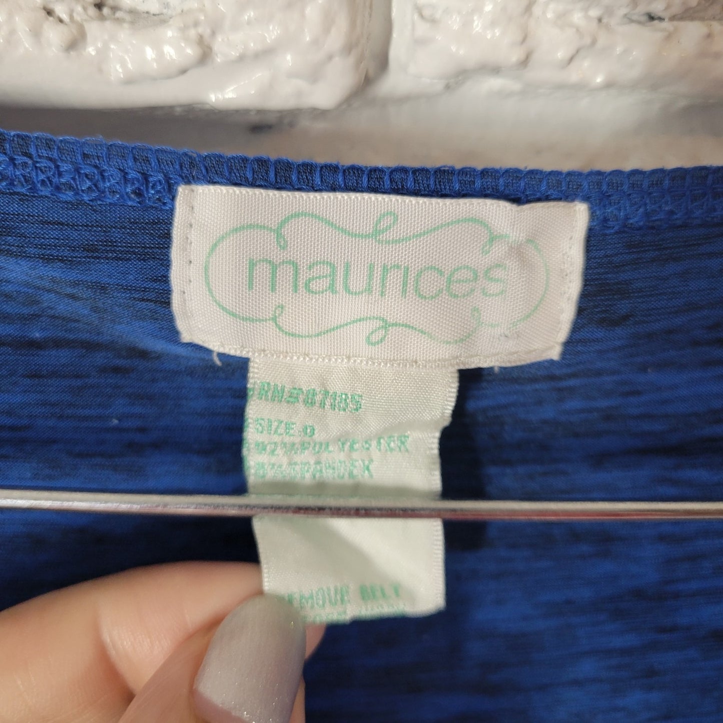 Maurices Women Top 0 0X Plus Sleeveless Blue Heather Cowl Neck Poly Blend Casual