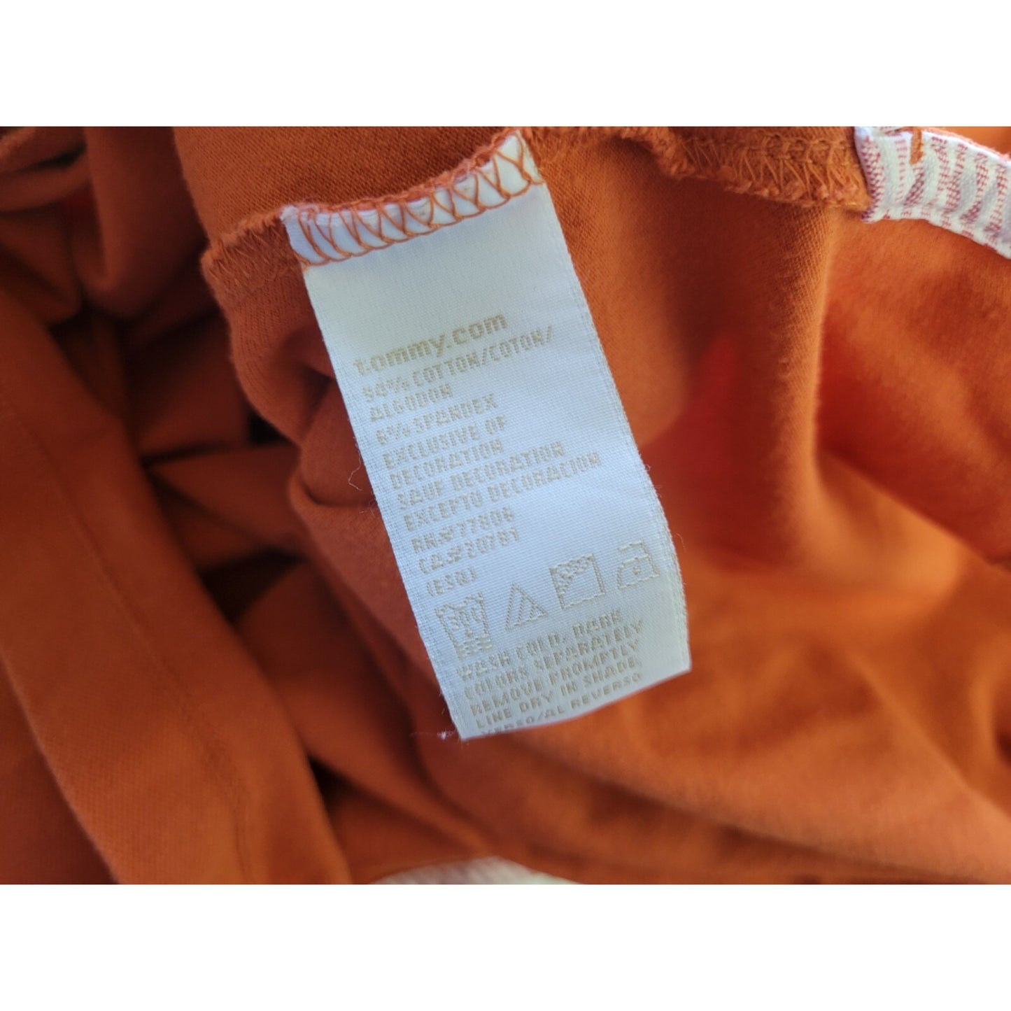 Tommy Hilfiger Women Top 2X Plus Polo Short Sleeve Orange Cotton Blend Quarte