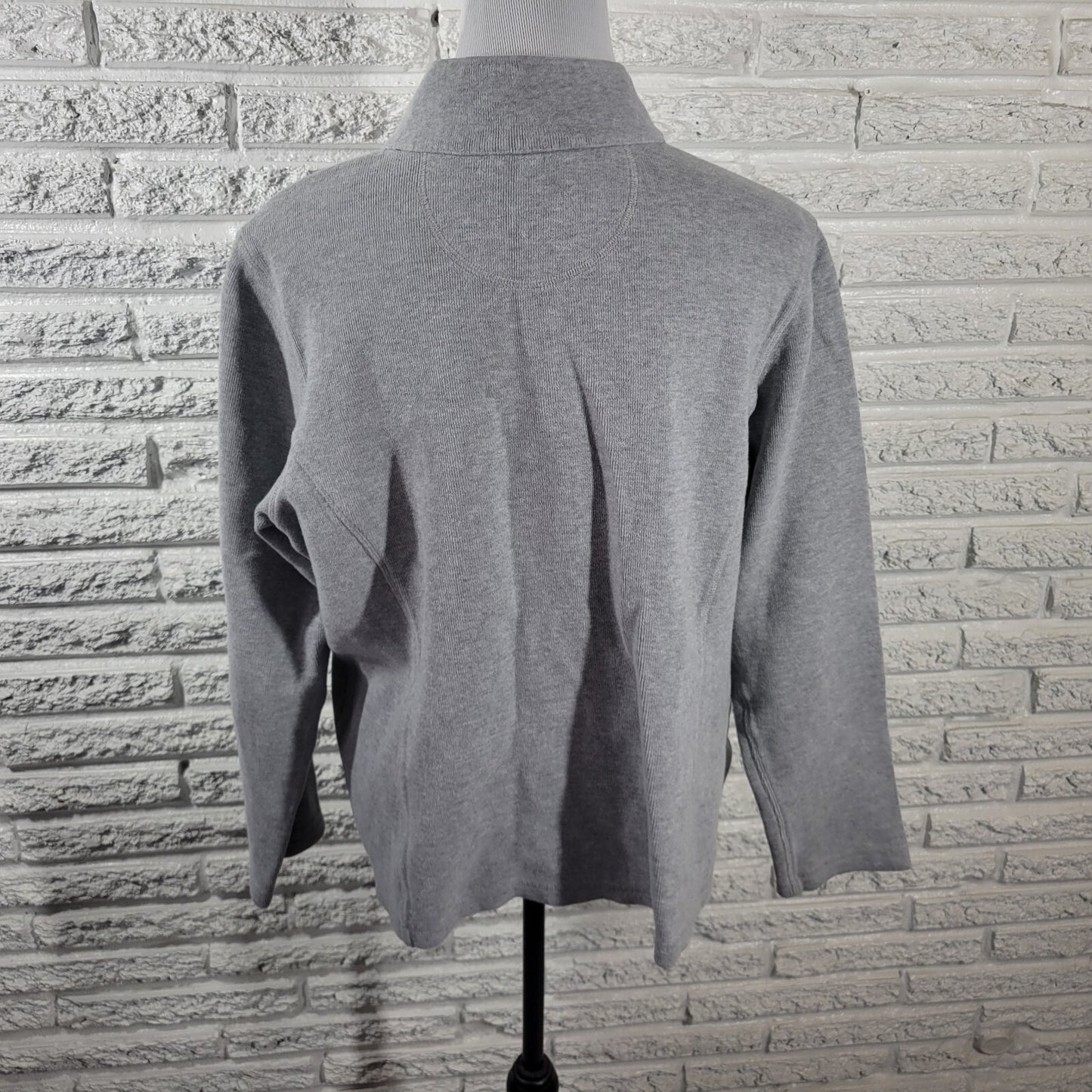 Tommy Bahama Women Sweatshirt Extra Large XL Jacket Gray Pockets Snap Up Comfy