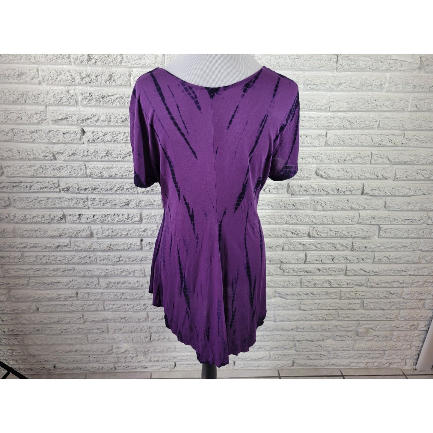 Paragon Womens Top Extra Large Cap Sleeve Purple Asymmetric Casual Viscose