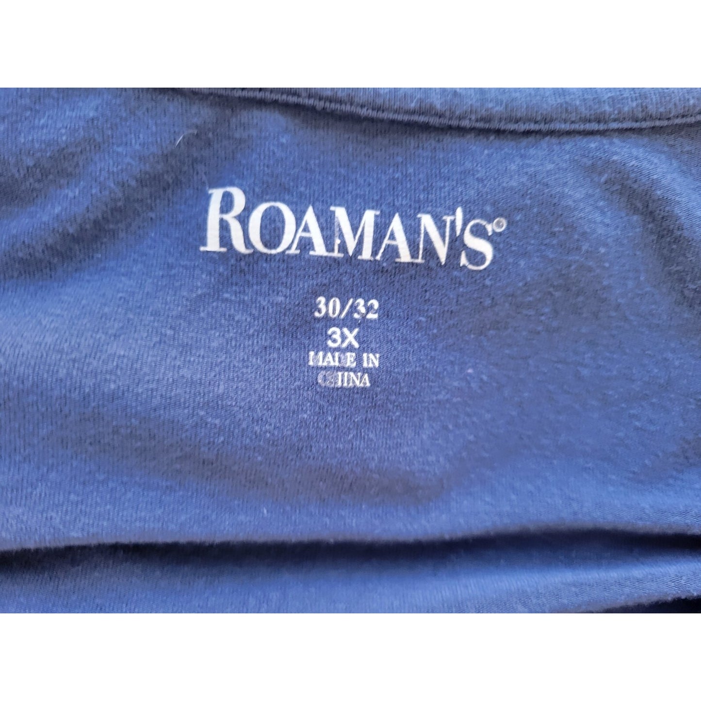 Roamans Womens Top 3X Plus Short Sleeve Blue Chiffon Hem Ruffle Rayon Blend