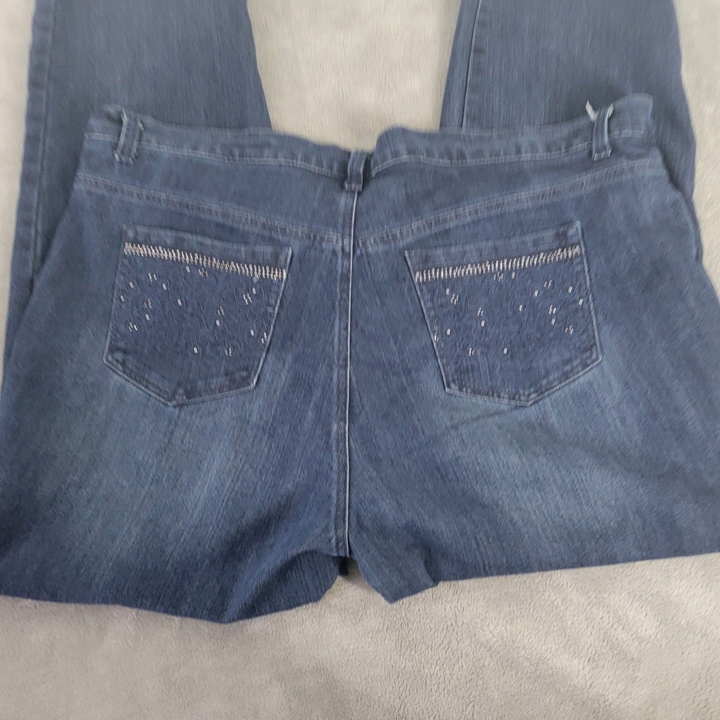 Gloria Vanderbilt Amanda Womens Jeans 18W Plus Slimming Dark Blue Denim Zip Fly