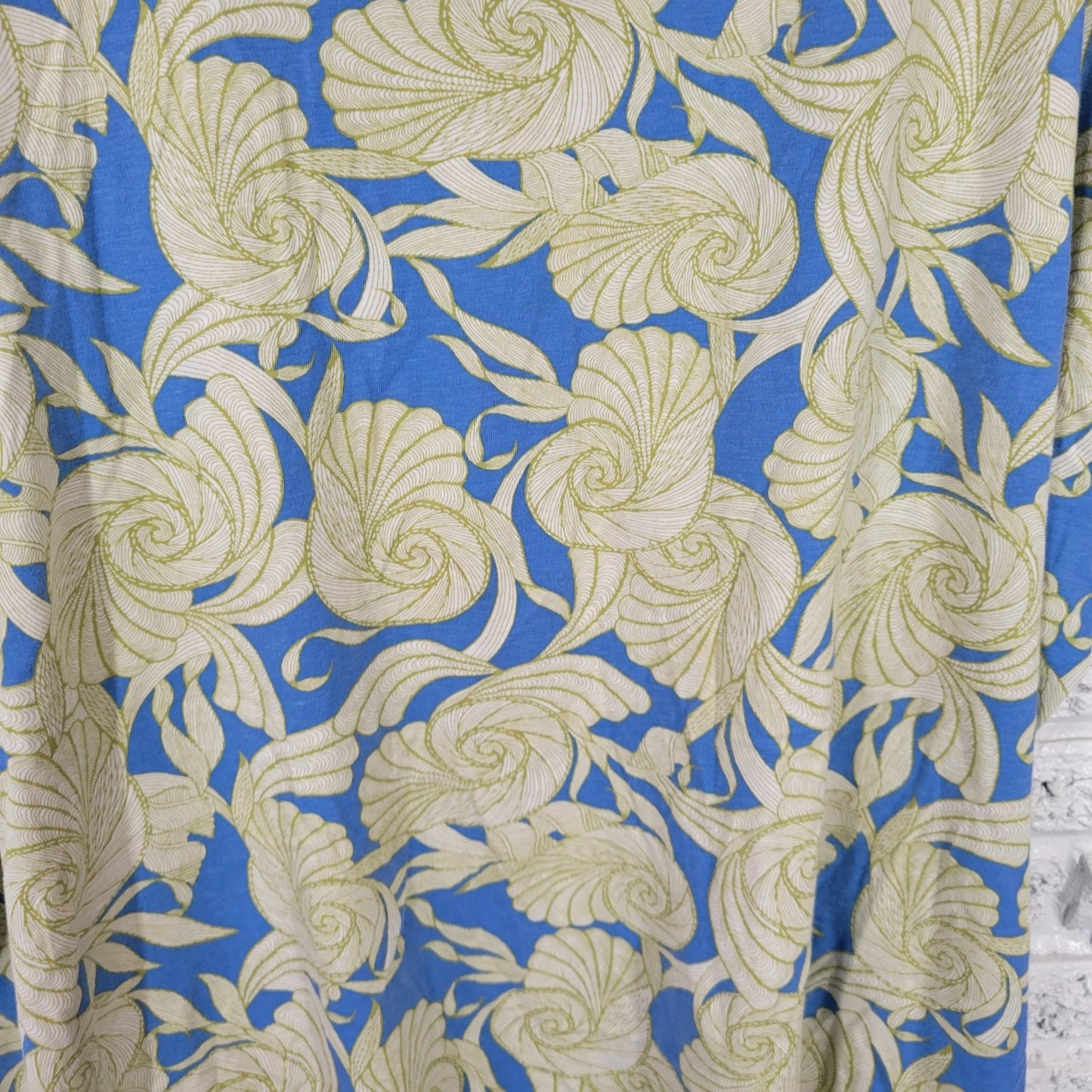 Woman Within Women Top 3X Plus Tee Short Sleeve Blue Green Nautilus Comfy Cotton