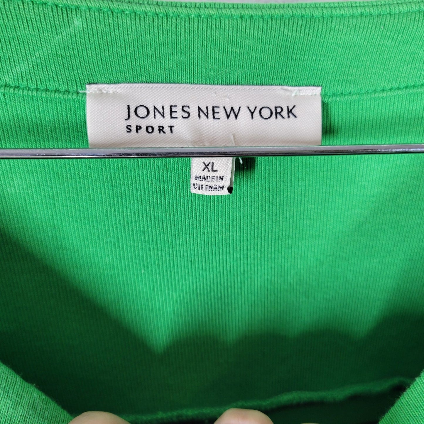 Jones New York Womens Dress XL Mini Roll Tab Sleeve Green Stripe Cotton Knit