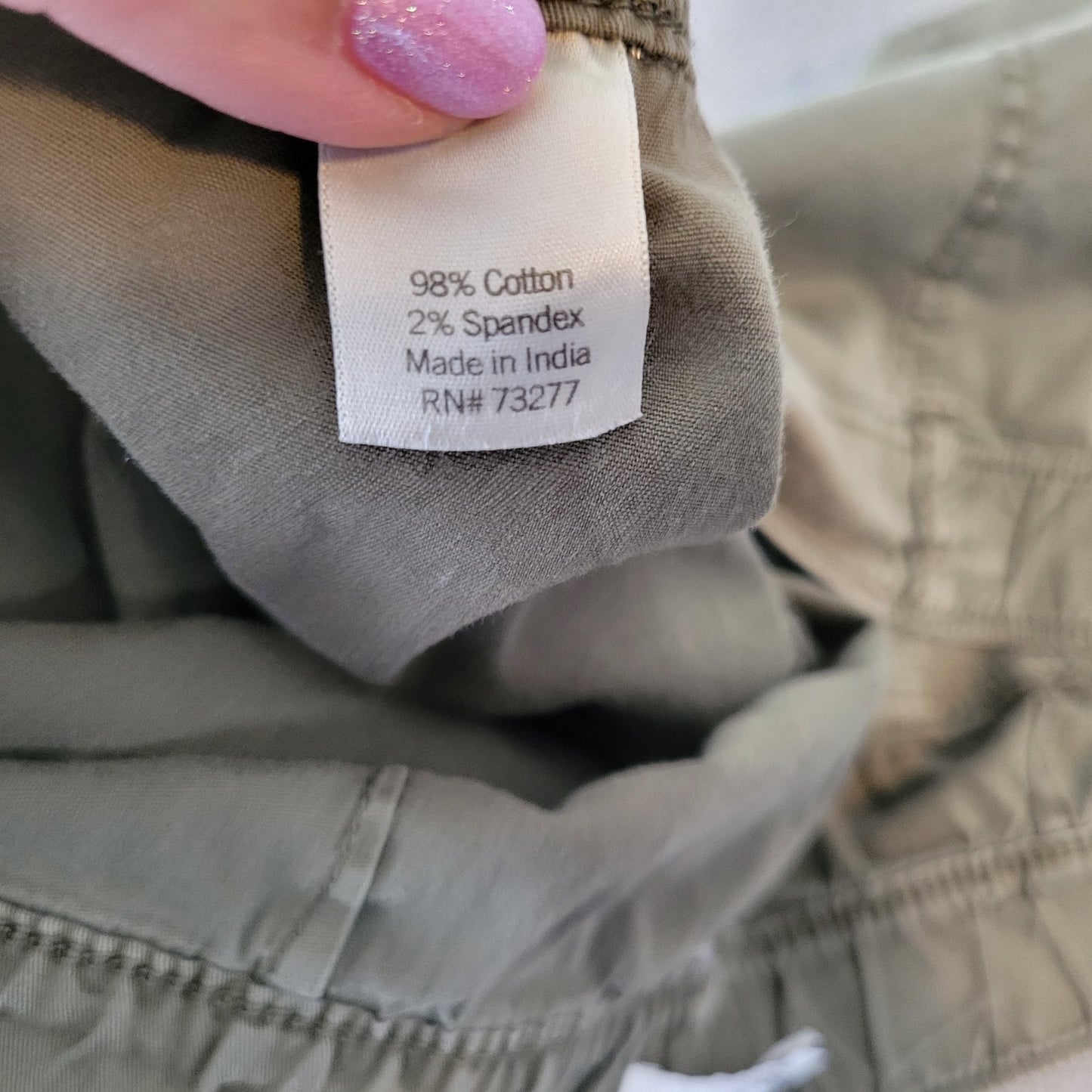 Sonoma Womens Shorts 22W Plus Cargo Pockets Army Green Comfy Lightweight Zip Fly