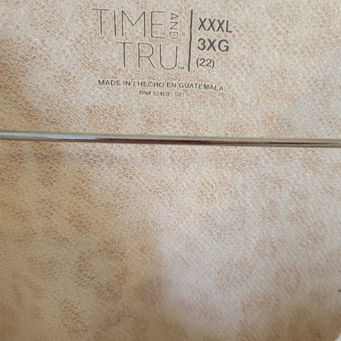 Time Tru Womens Sweatshirt XXXL 22 Plus Beige White Animal Print Cotton Blend