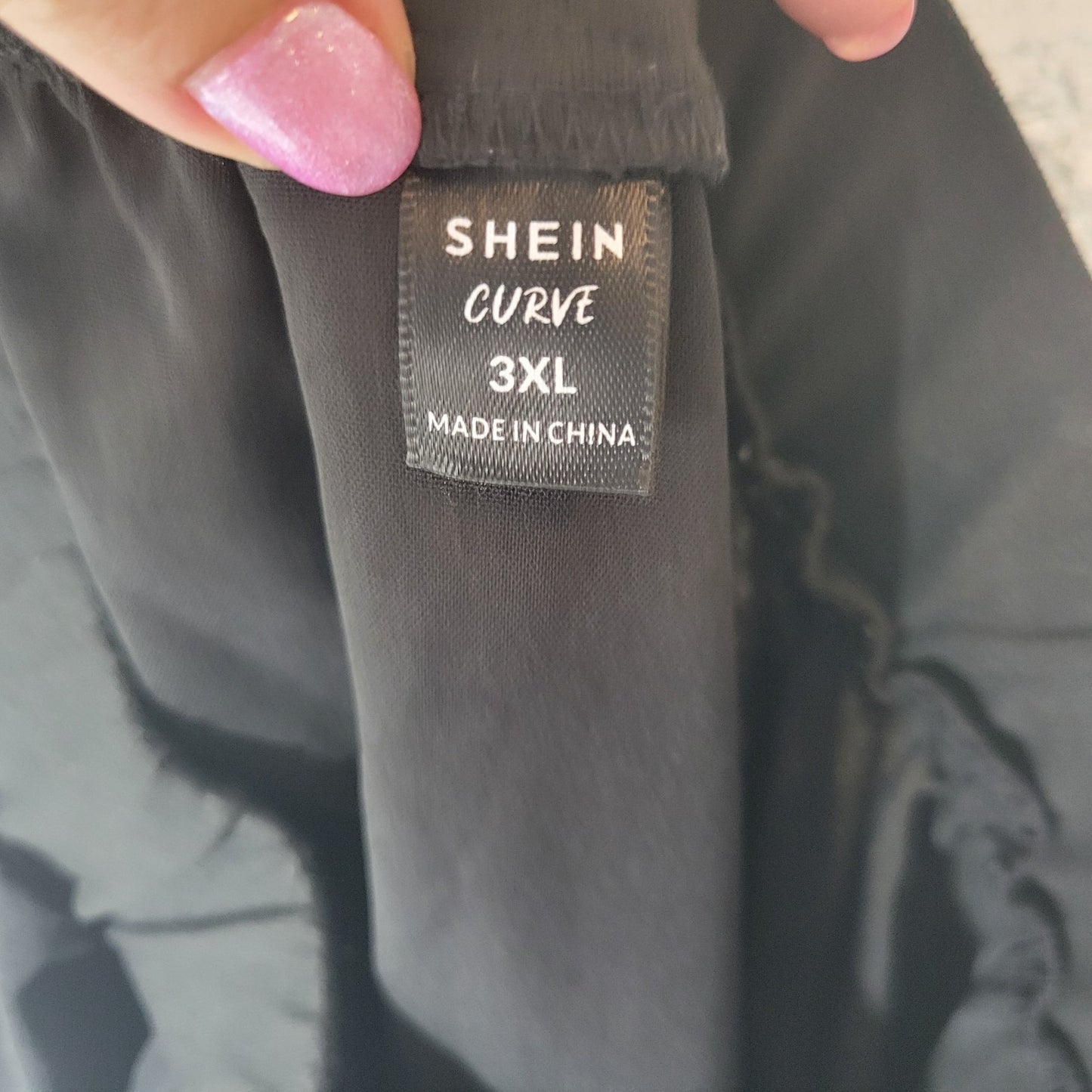 Shein Curve Womens Skirt 3XL Wrap ALine Maxi Black Pull On Poly Blend Comfy