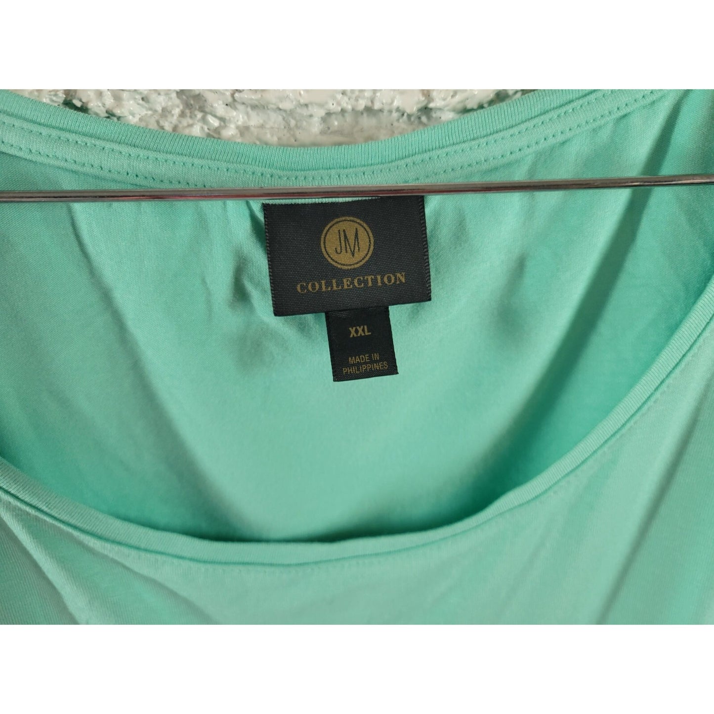 JM Collection Women Top XXL Plus Tee Short Sleeve Cold Shoulder Rayon Blend Blue